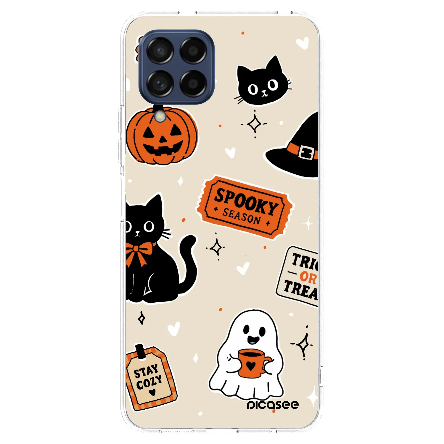 Picasee átlátszó szilikon tok az alábbi mobiltelefonokra Samsung Galaxy M53 5G - Halloween stickers