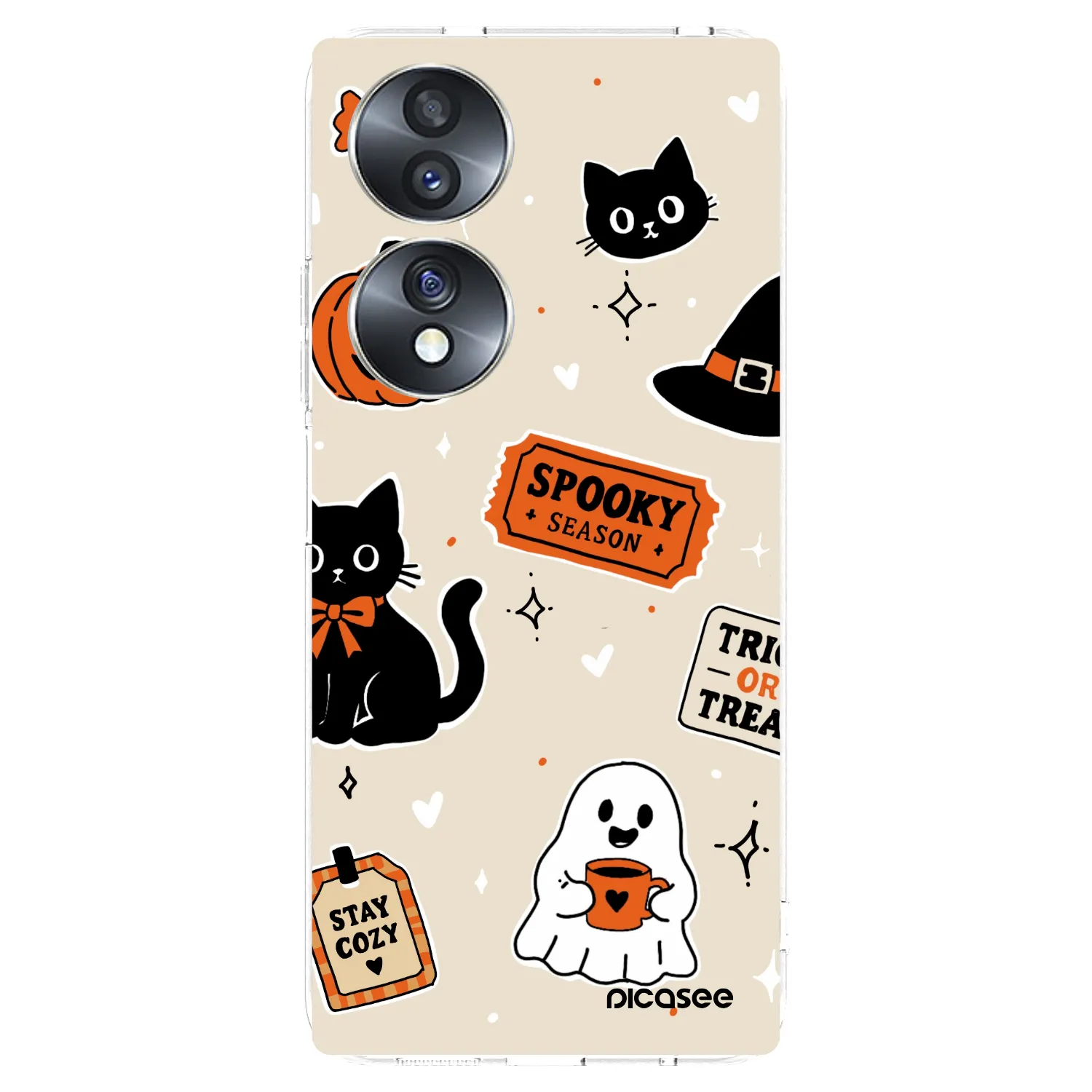 Picasee átlátszó szilikon tok az alábbi mobiltelefonokra Honor 70 - Halloween stickers