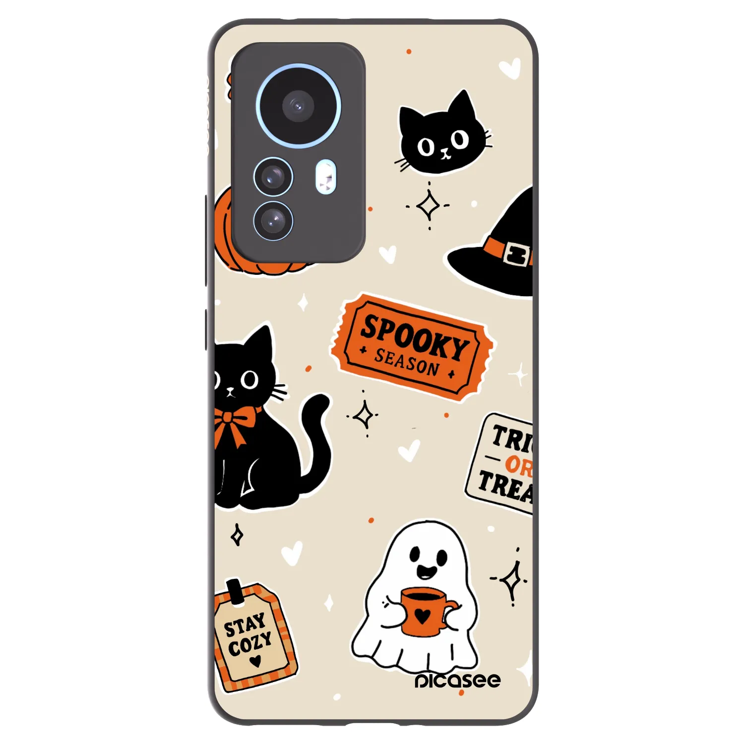 Picasee fekete szilikon tok az alábbi mobiltelefonokra Xiaomi 12T Pro - Halloween stickers