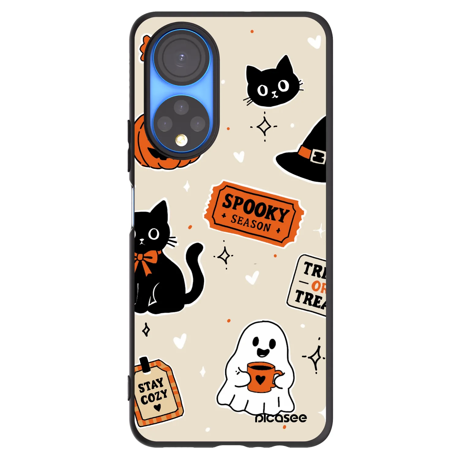 Picasee fekete szilikon tok az alábbi mobiltelefonokra Honor X7 - Halloween stickers