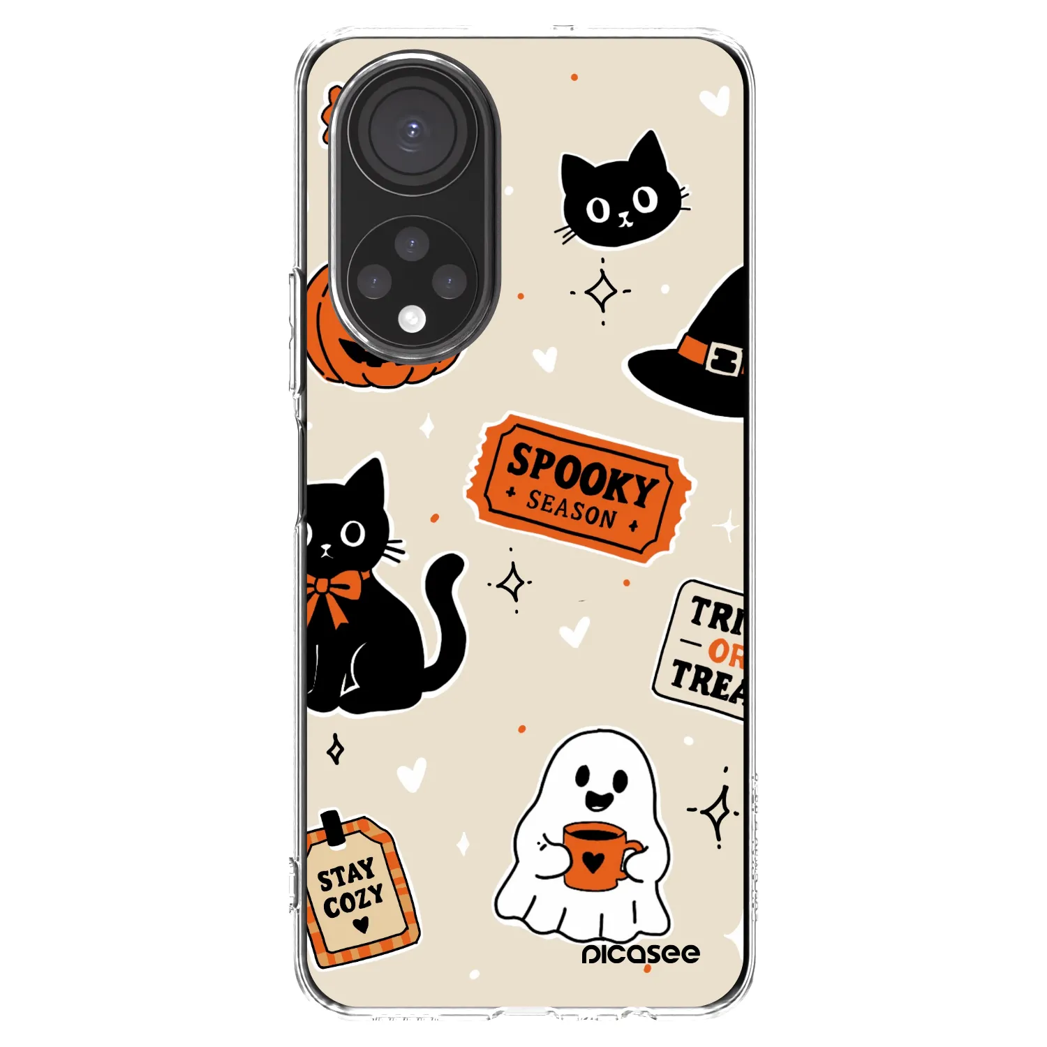 Picasee átlátszó szilikon tok az alábbi mobiltelefonokra Honor X7 - Halloween stickers