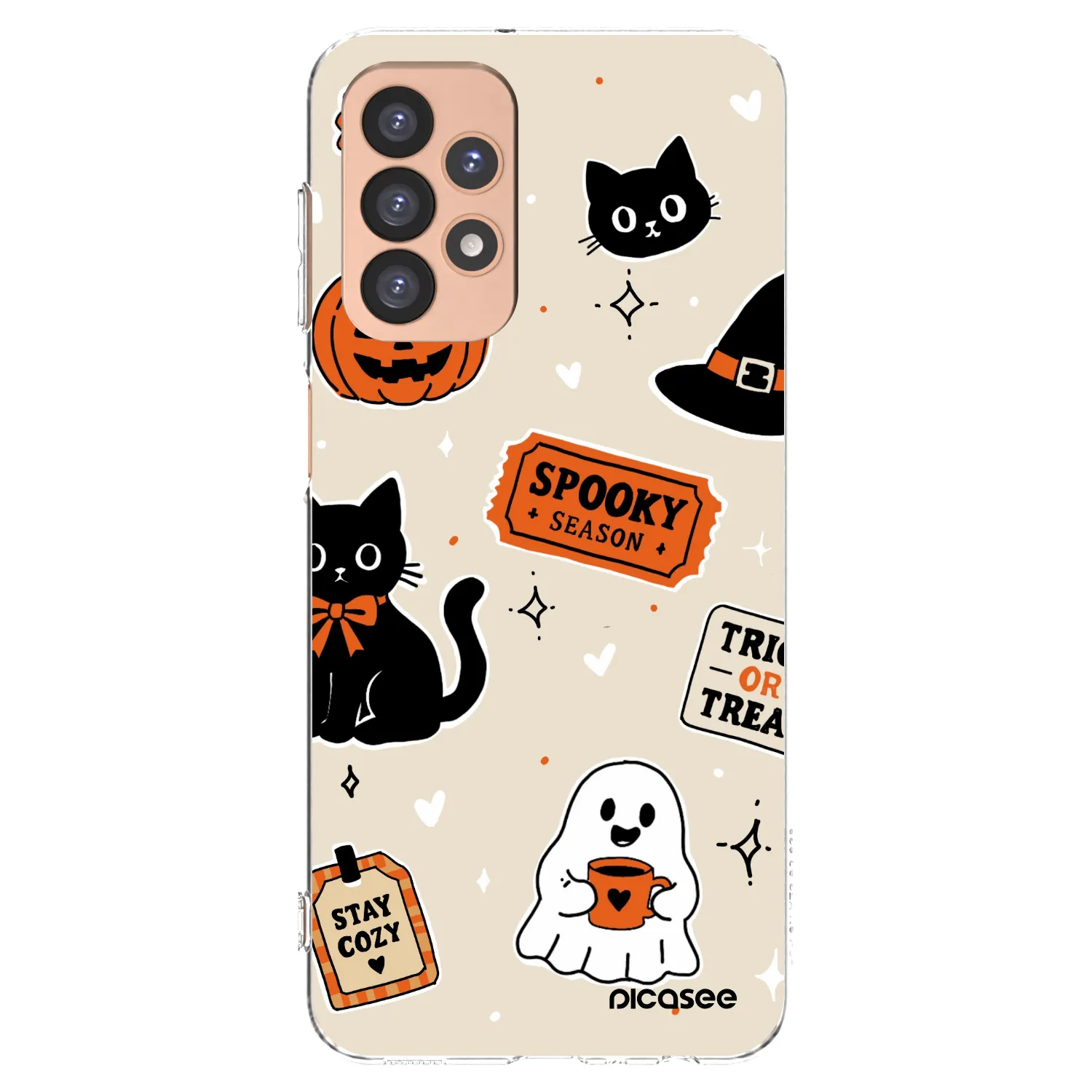 Picasee átlátszó szilikon tok az alábbi mobiltelefonokra Samsung Galaxy A23 A236B 5G - Halloween stickers