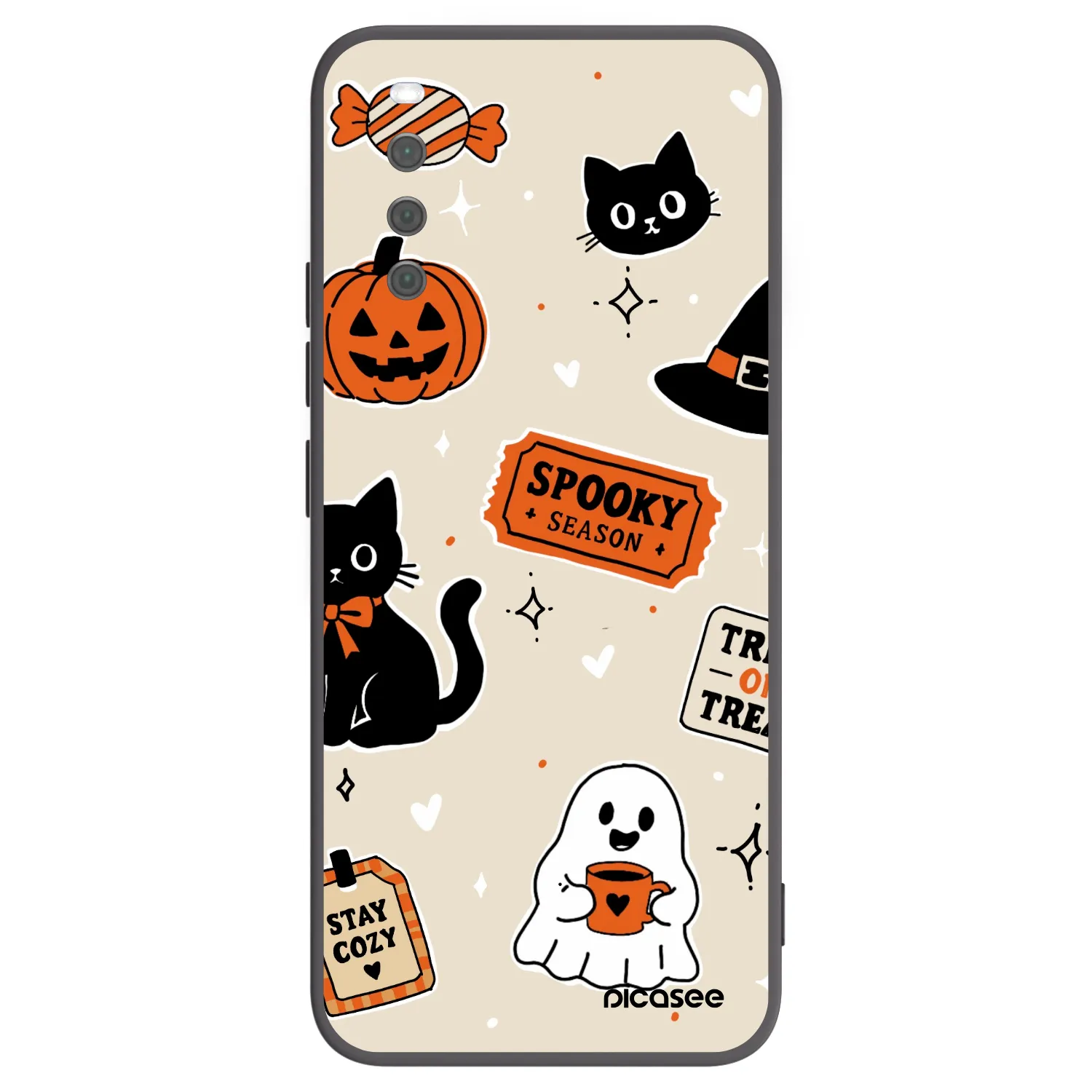 Picasee fekete szilikon tok az alábbi mobiltelefonokra Sony Xperia 10 III - Halloween stickers