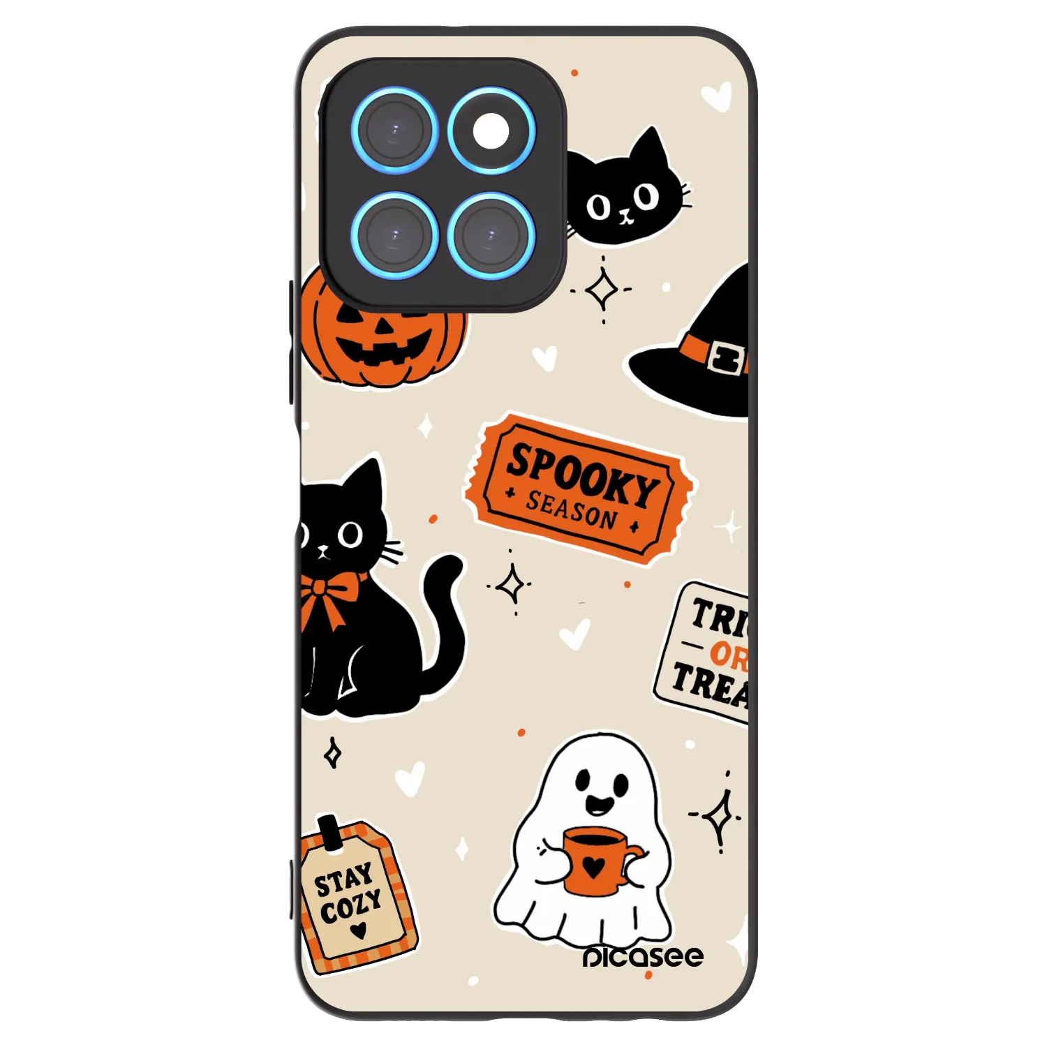 Picasee fekete szilikon tok az alábbi mobiltelefonokra Honor X6 - Halloween stickers