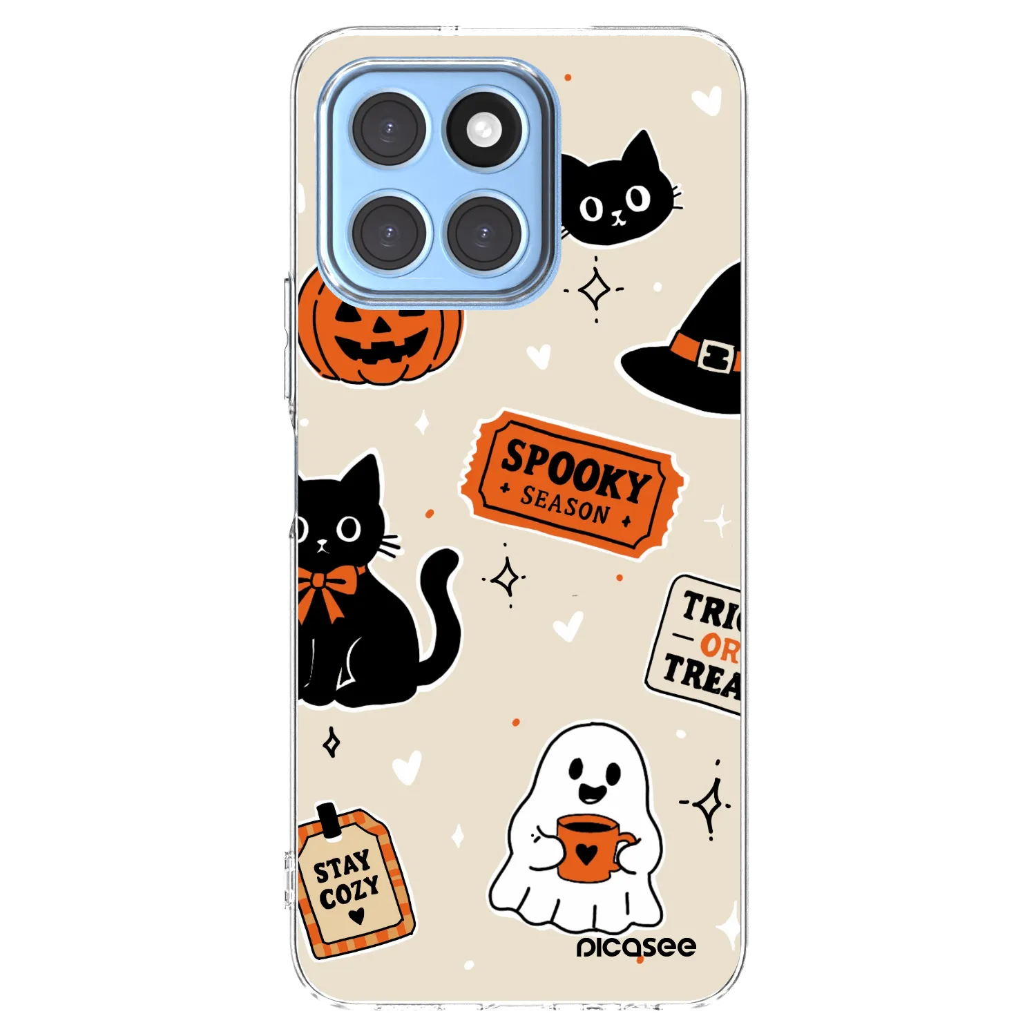 Picasee átlátszó szilikon tok az alábbi mobiltelefonokra Honor X6 - Halloween stickers