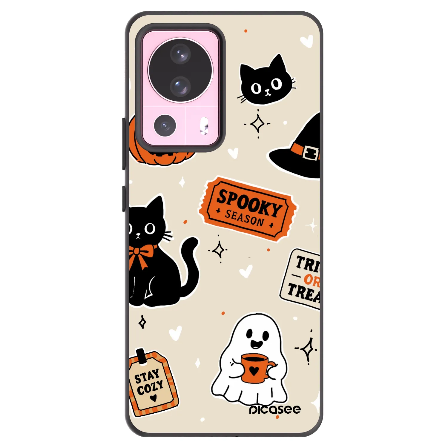 Picasee fekete szilikon tok az alábbi mobiltelefonokra Xiaomi 13 Lite - Halloween stickers
