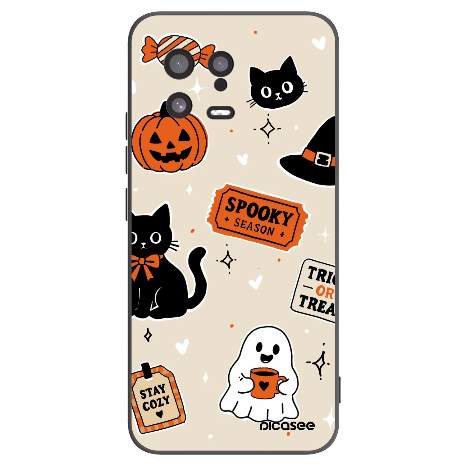 Picasee fekete szilikon tok az alábbi mobiltelefonokra Xiaomi 13 - Halloween stickers