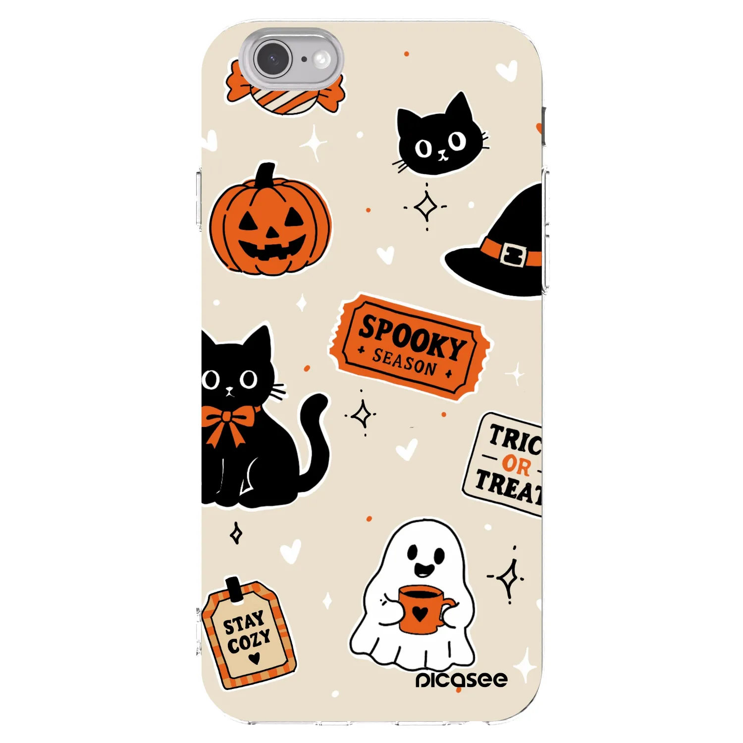 Picasee átlátszó szilikon tok az alábbi mobiltelefonokra Apple iPhone 6/6S - Halloween stickers