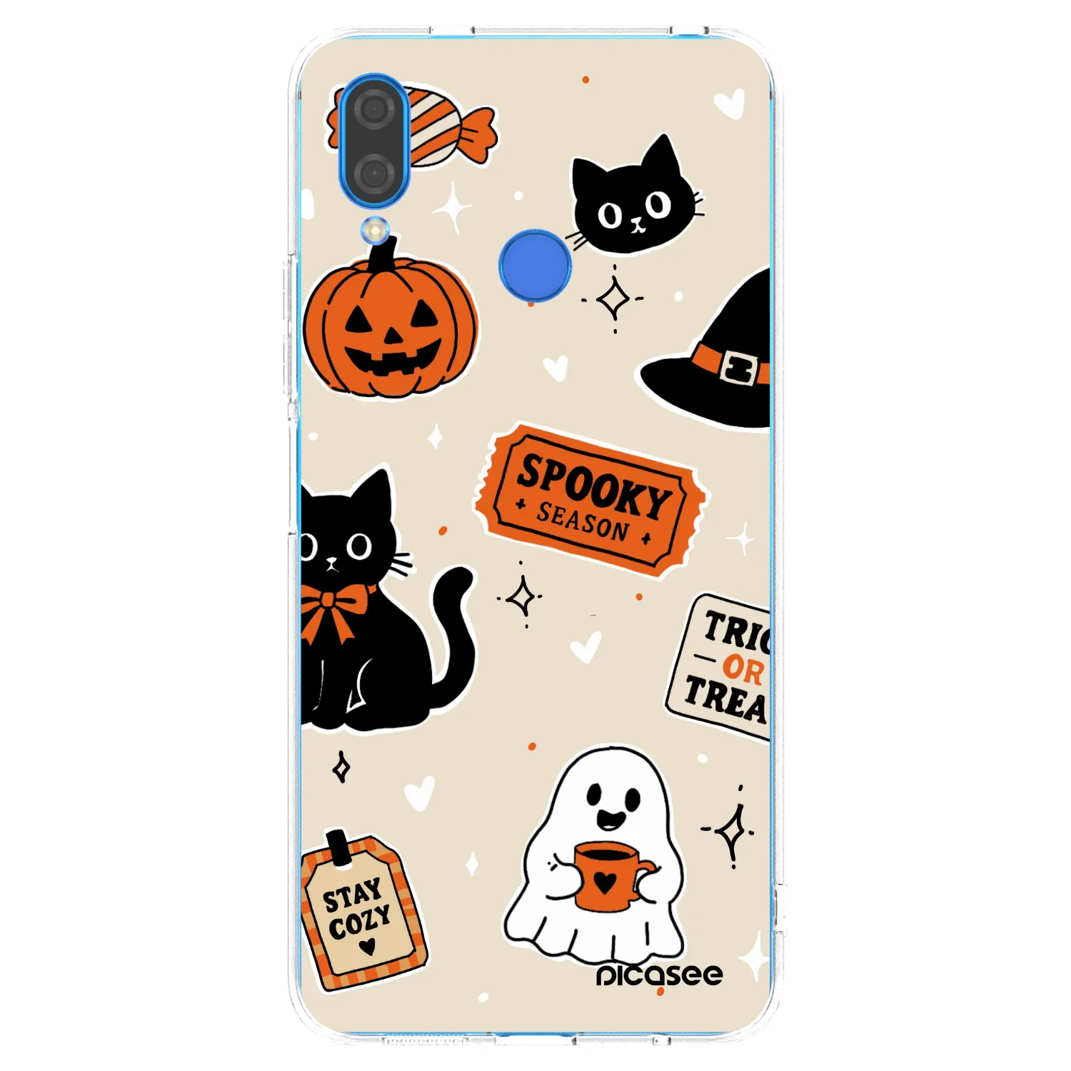 Picasee átlátszó szilikon tok az alábbi mobiltelefonokra Huawei Nova 3i - Halloween stickers