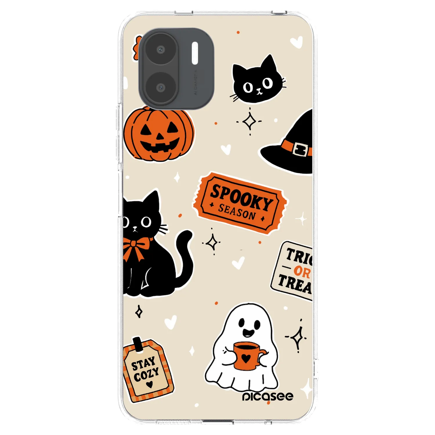 Picasee átlátszó szilikon tok az alábbi mobiltelefonokra Xiaomi Redmi A2 - Halloween stickers