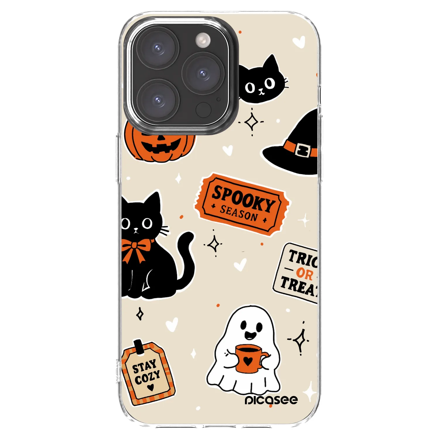 Picasee átlátszó szilikon tok az alábbi mobiltelefonokra Apple iPhone 15 Pro Max - Halloween stickers