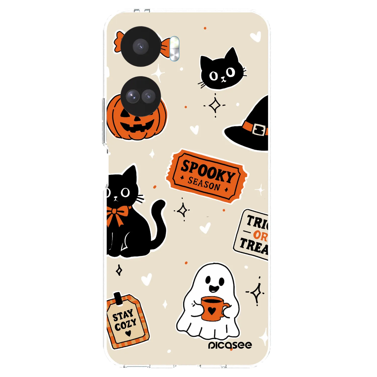 Picasee átlátszó szilikon tok az alábbi mobiltelefonokra Honor 90 Lite 5G - Halloween stickers