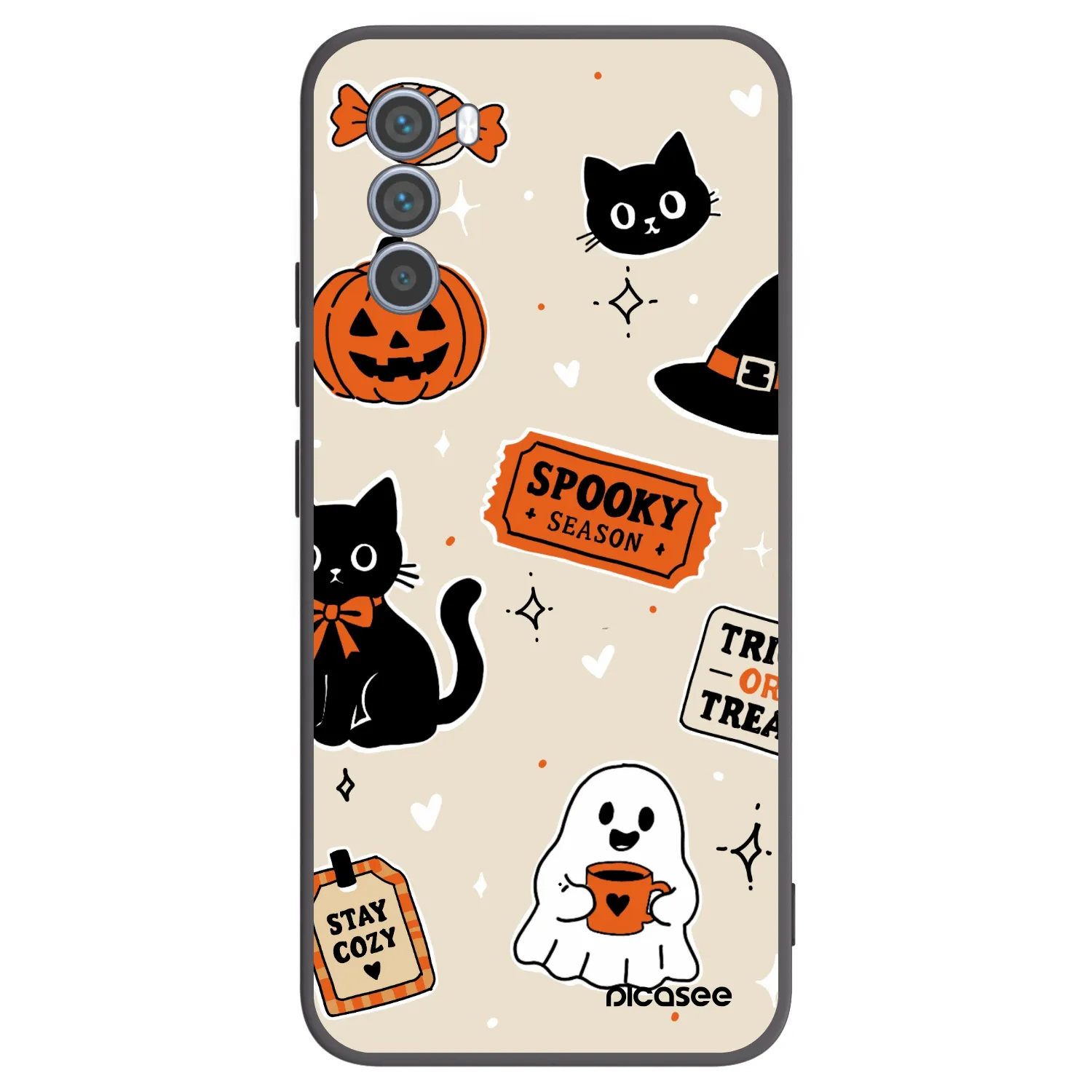 Picasee fekete szilikon tok az alábbi mobiltelefonokra Motorola Moto G62 - Halloween stickers