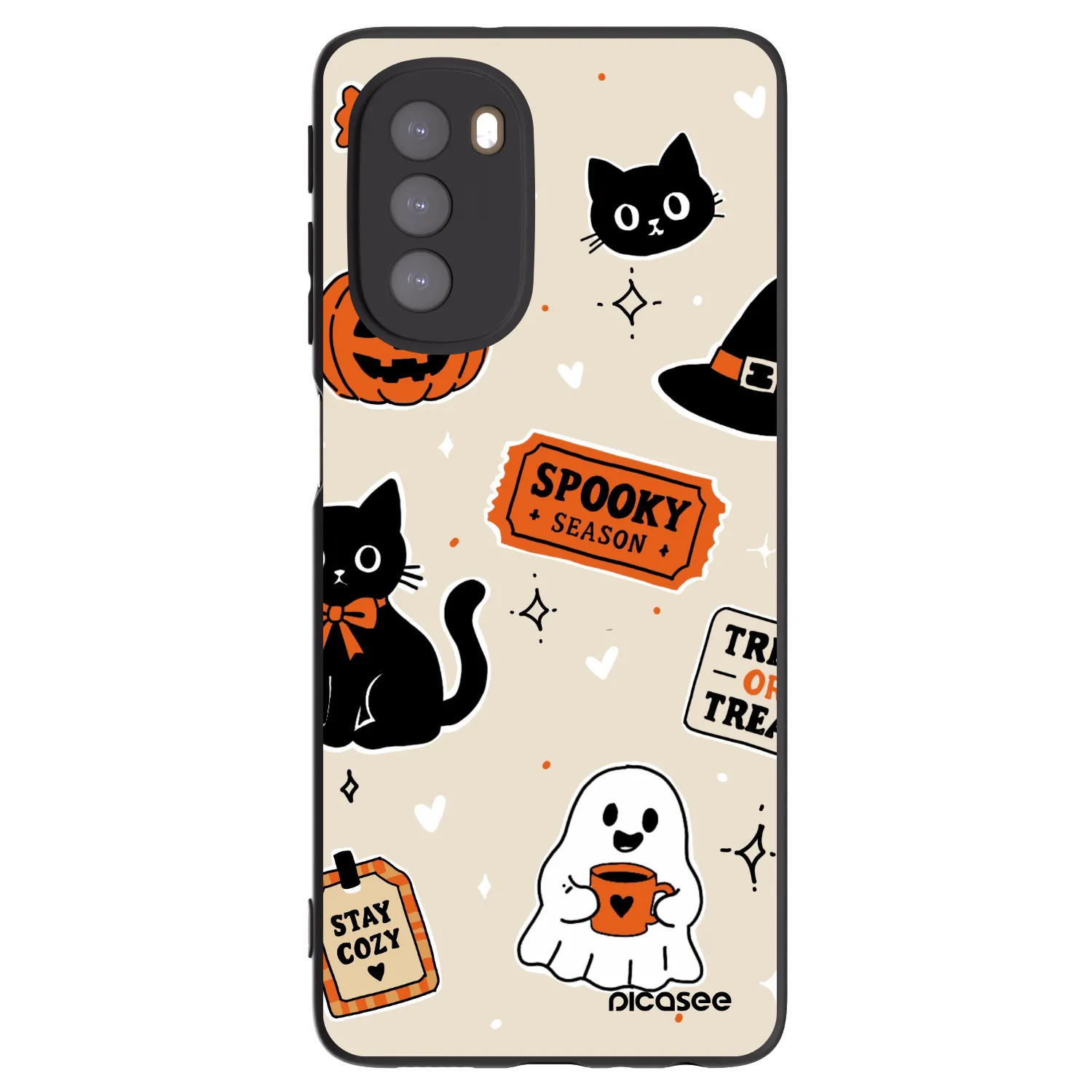 Picasee fekete szilikon tok az alábbi mobiltelefonokra Motorola Moto G51 - Halloween stickers