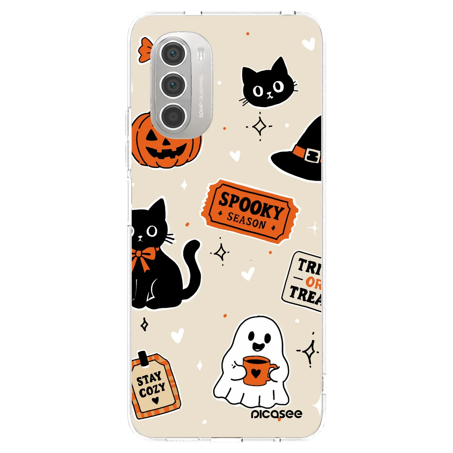Picasee átlátszó szilikon tok az alábbi mobiltelefonokra Motorola Moto G51 - Halloween stickers