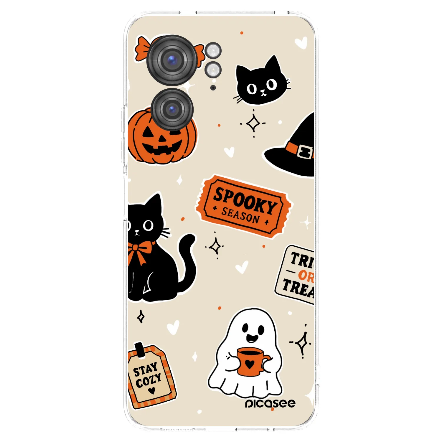 Picasee átlátszó szilikon tok az alábbi mobiltelefonokra Motorola Edge 40 - Halloween stickers