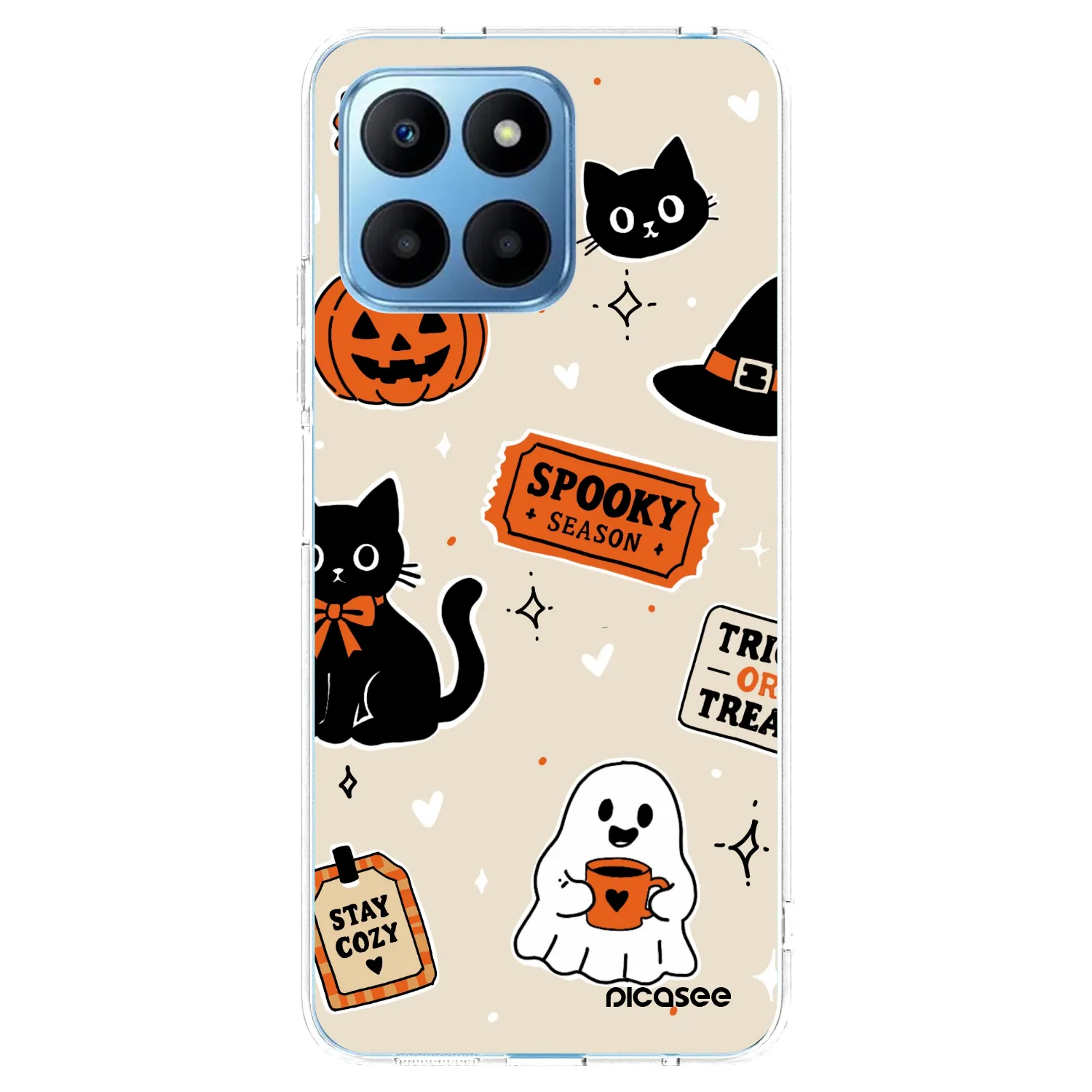 Picasee átlátszó szilikon tok az alábbi mobiltelefonokra Honor 70 Lite - Halloween stickers