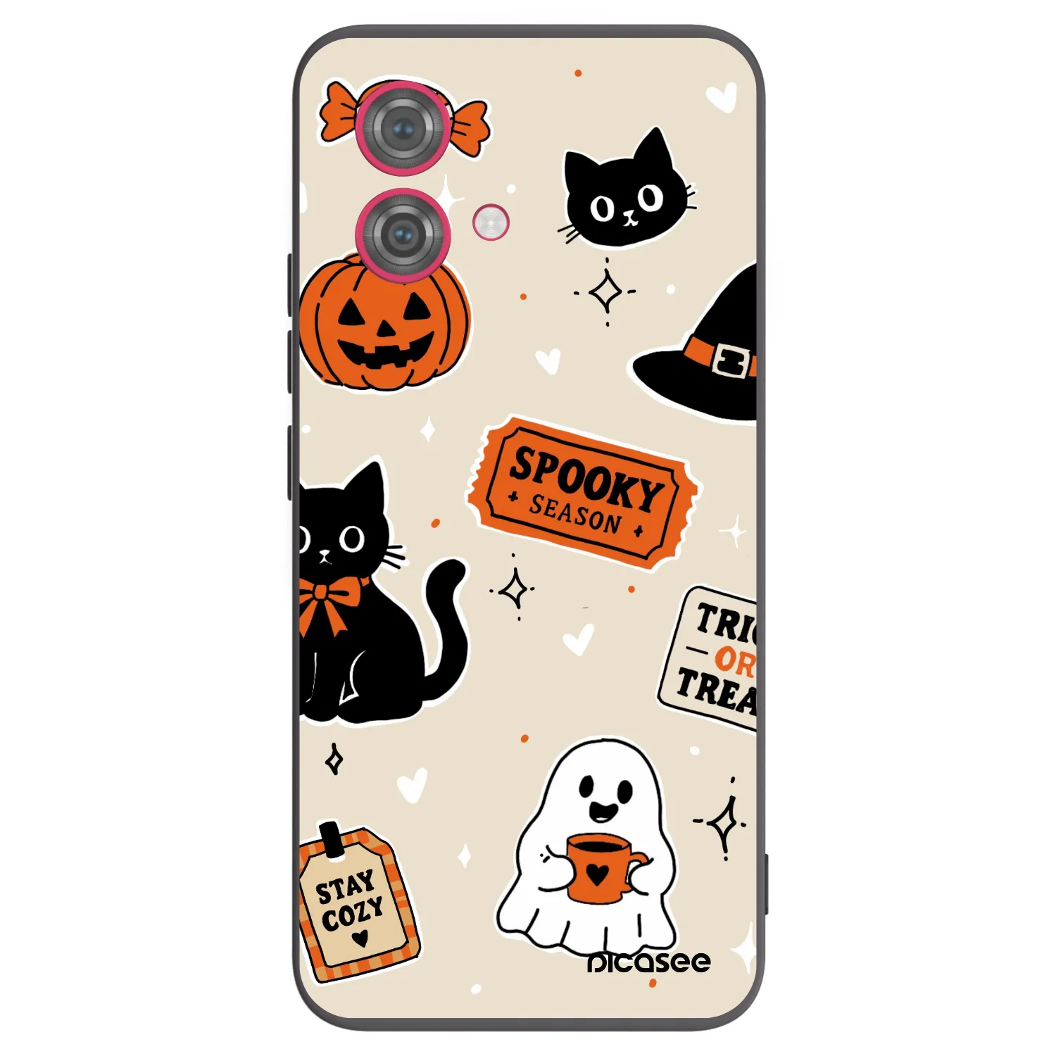 Picasee fekete szilikon tok az alábbi mobiltelefonokra Motorola Moto G84 5G - Halloween stickers
