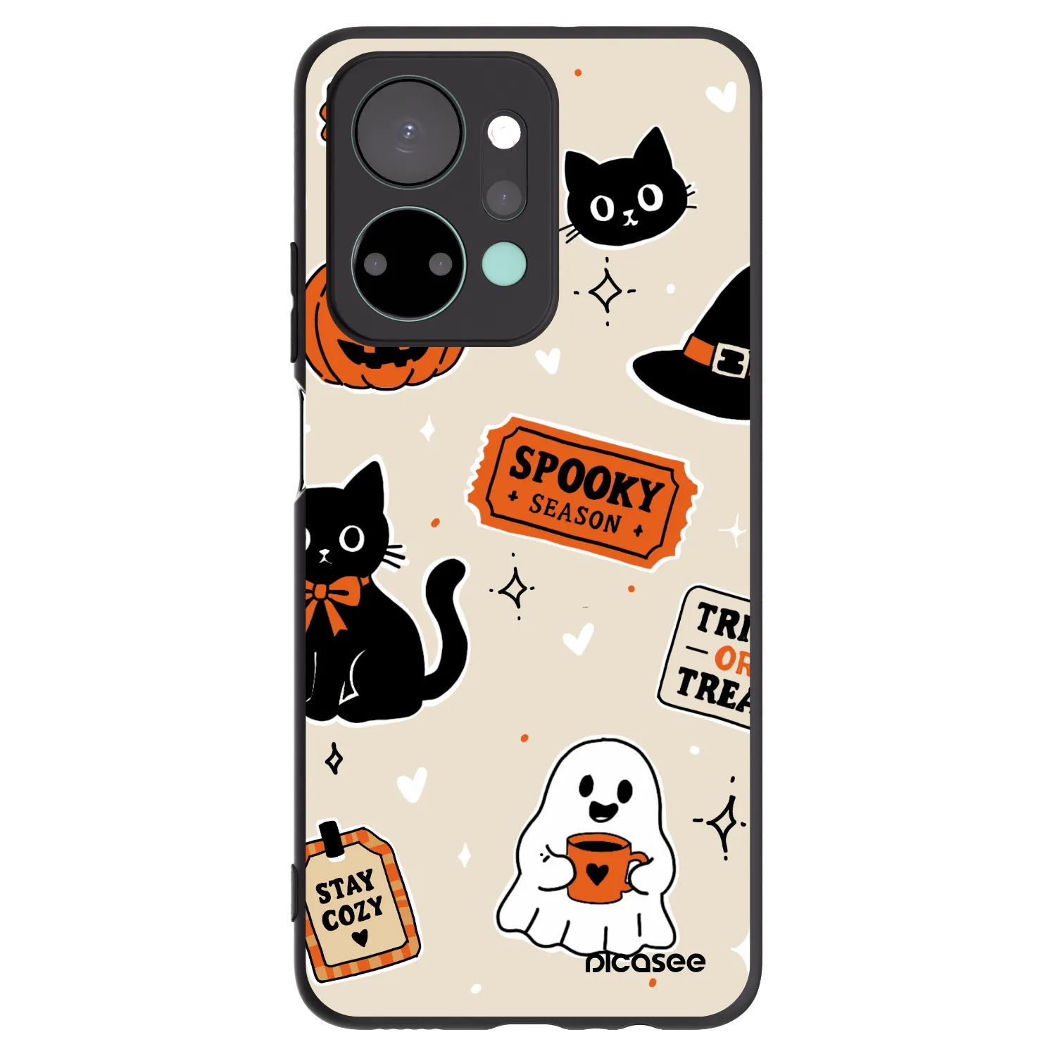 Picasee fekete szilikon tok az alábbi mobiltelefonokra Honor X7a - Halloween stickers