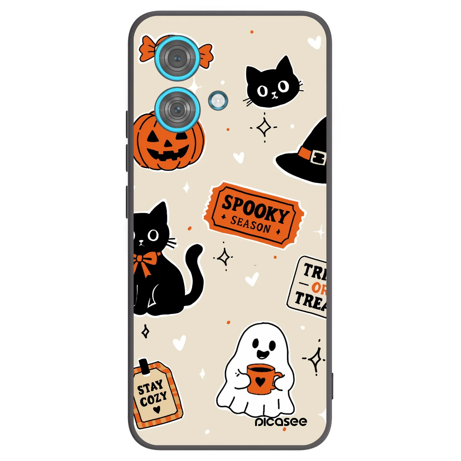 Picasee fekete szilikon tok az alábbi mobiltelefonokra Motorola Edge 40 Neo - Halloween stickers