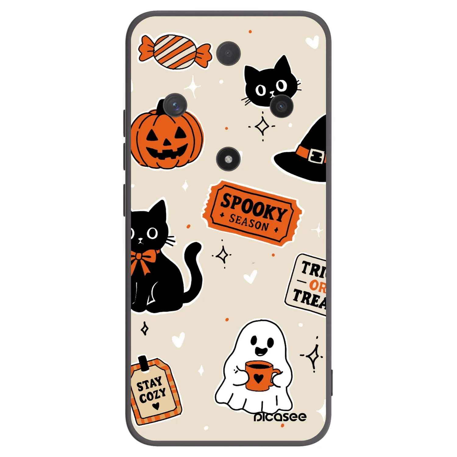 Picasee fekete szilikon tok az alábbi mobiltelefonokra Honor Magic6 Lite 5G - Halloween stickers