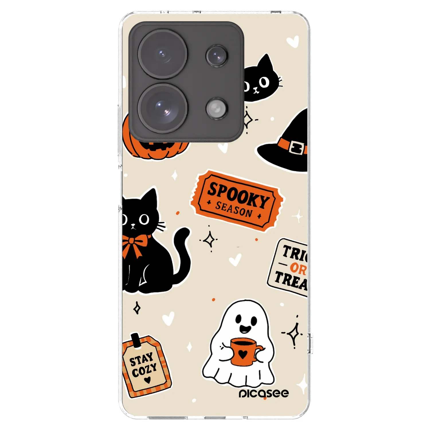 Picasee átlátszó szilikon tok az alábbi mobiltelefonokra Xiaomi Redmi Note 13 Pro 4G - Halloween stickers