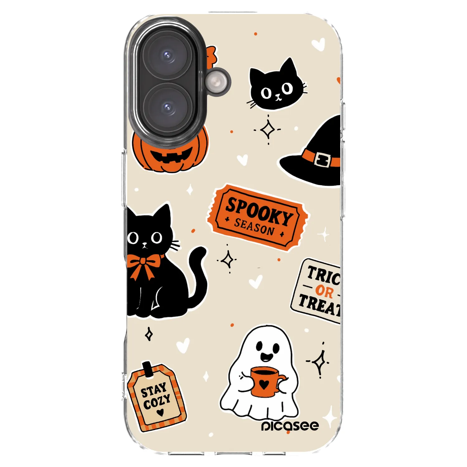 Picasee átlátszó szilikon tok az alábbi mobiltelefonokra Apple iPhone 16 - Halloween stickers