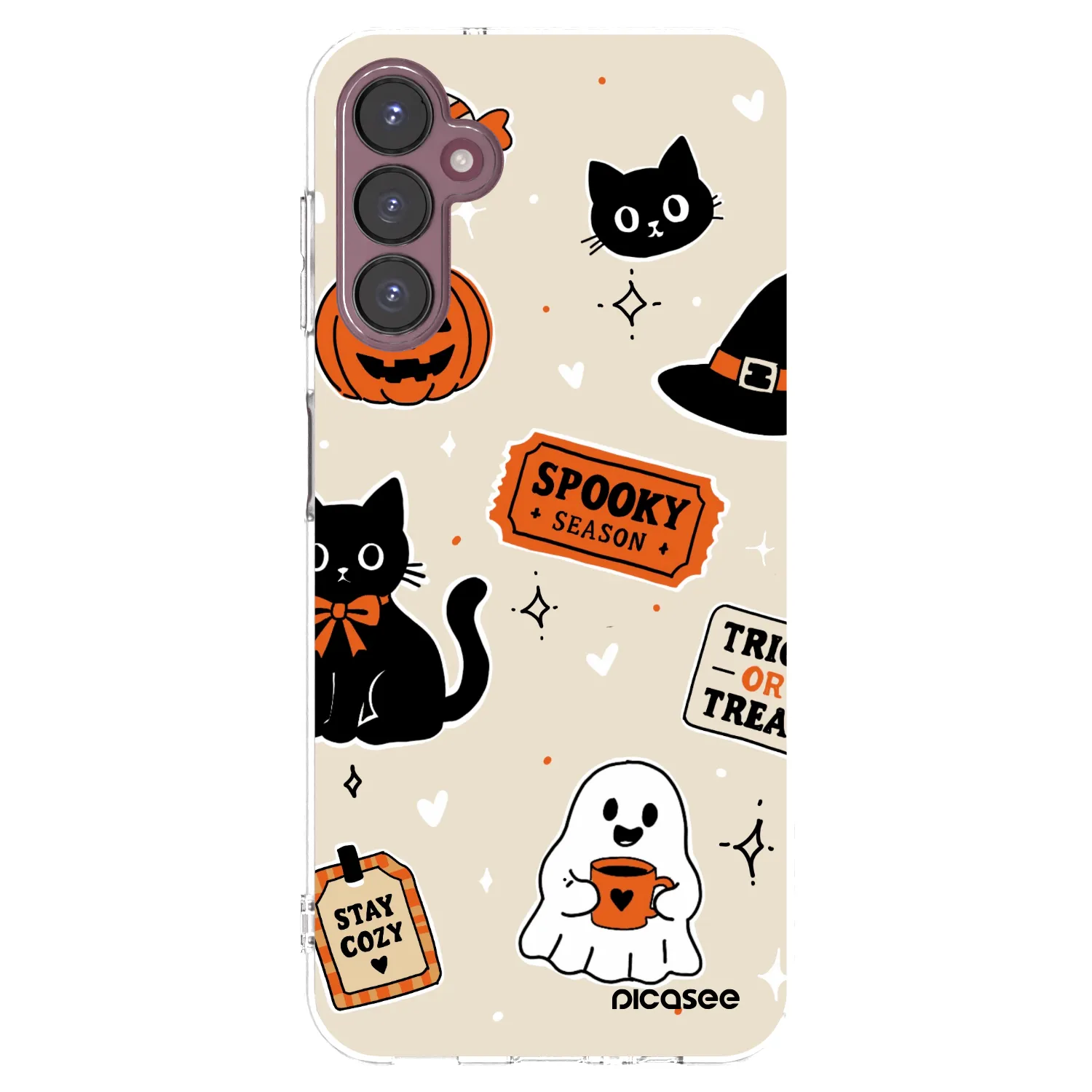 Picasee átlátszó szilikon tok az alábbi mobiltelefonokra Samsung Galaxy A05s A057G - Halloween stickers