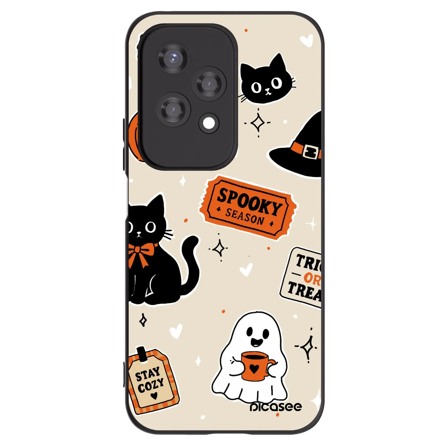 Picasee fekete szilikon tok az alábbi mobiltelefonokra Honor 200 Lite - Halloween stickers