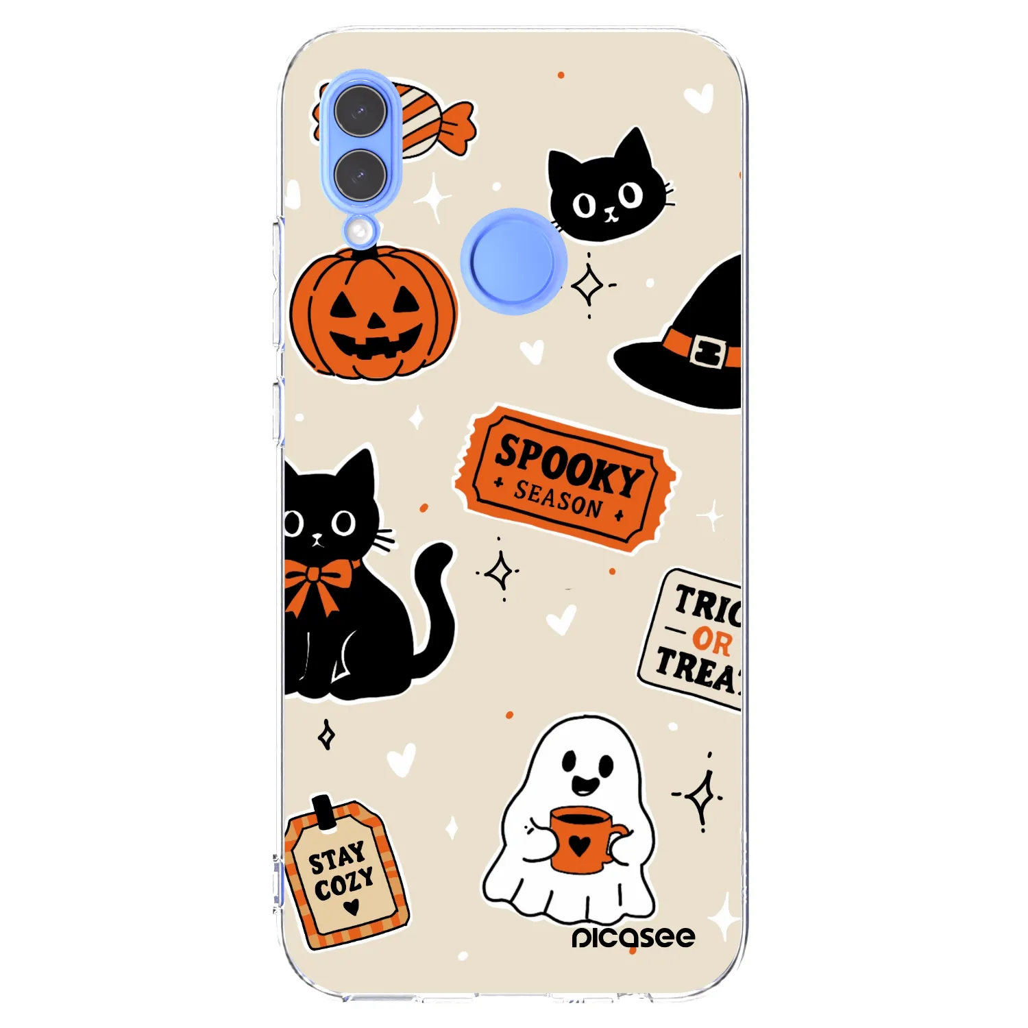 Picasee átlátszó szilikon tok az alábbi mobiltelefonokra Honor 10 Lite - Halloween stickers