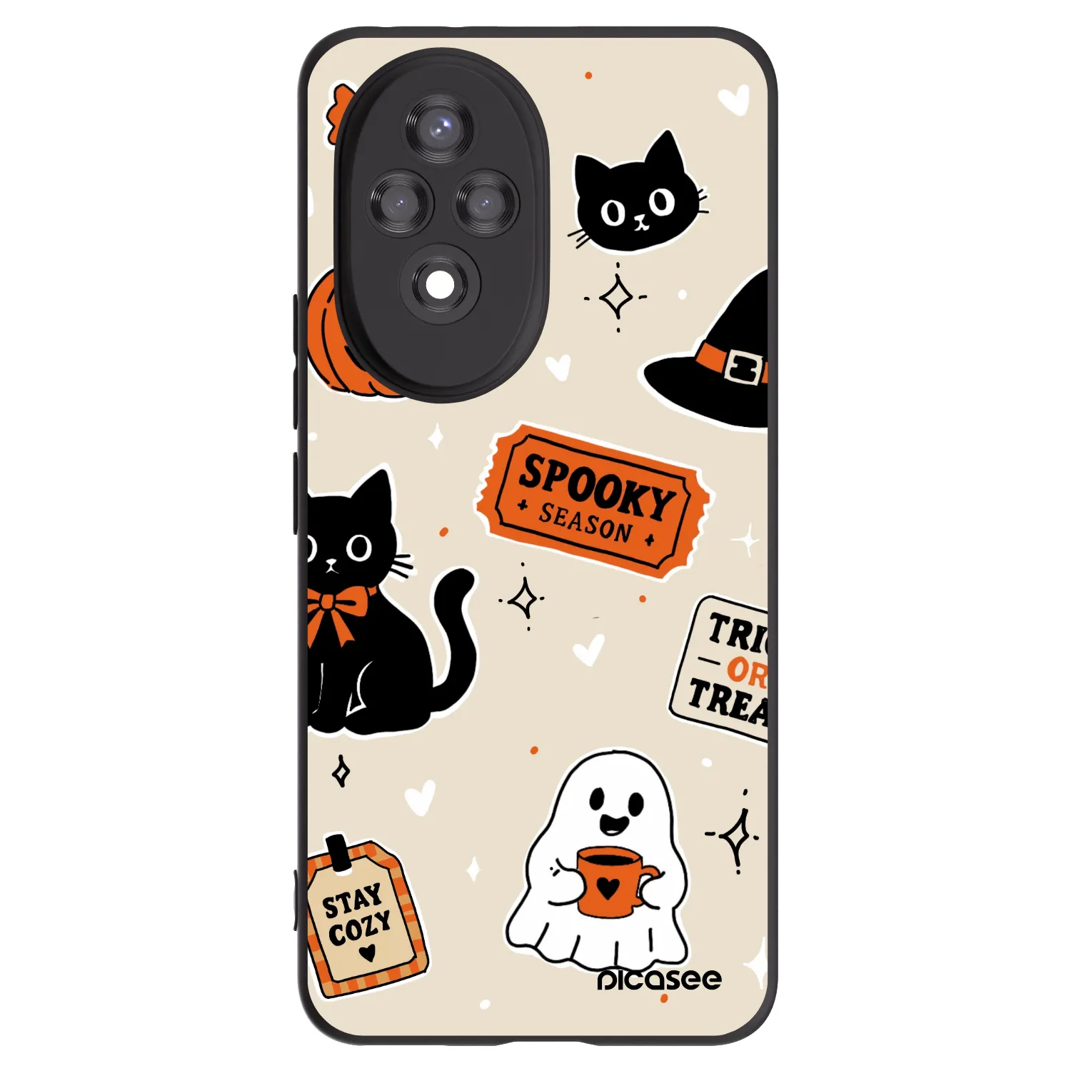 Picasee fekete szilikon tok az alábbi mobiltelefonokra Honor 200 5G - Halloween stickers
