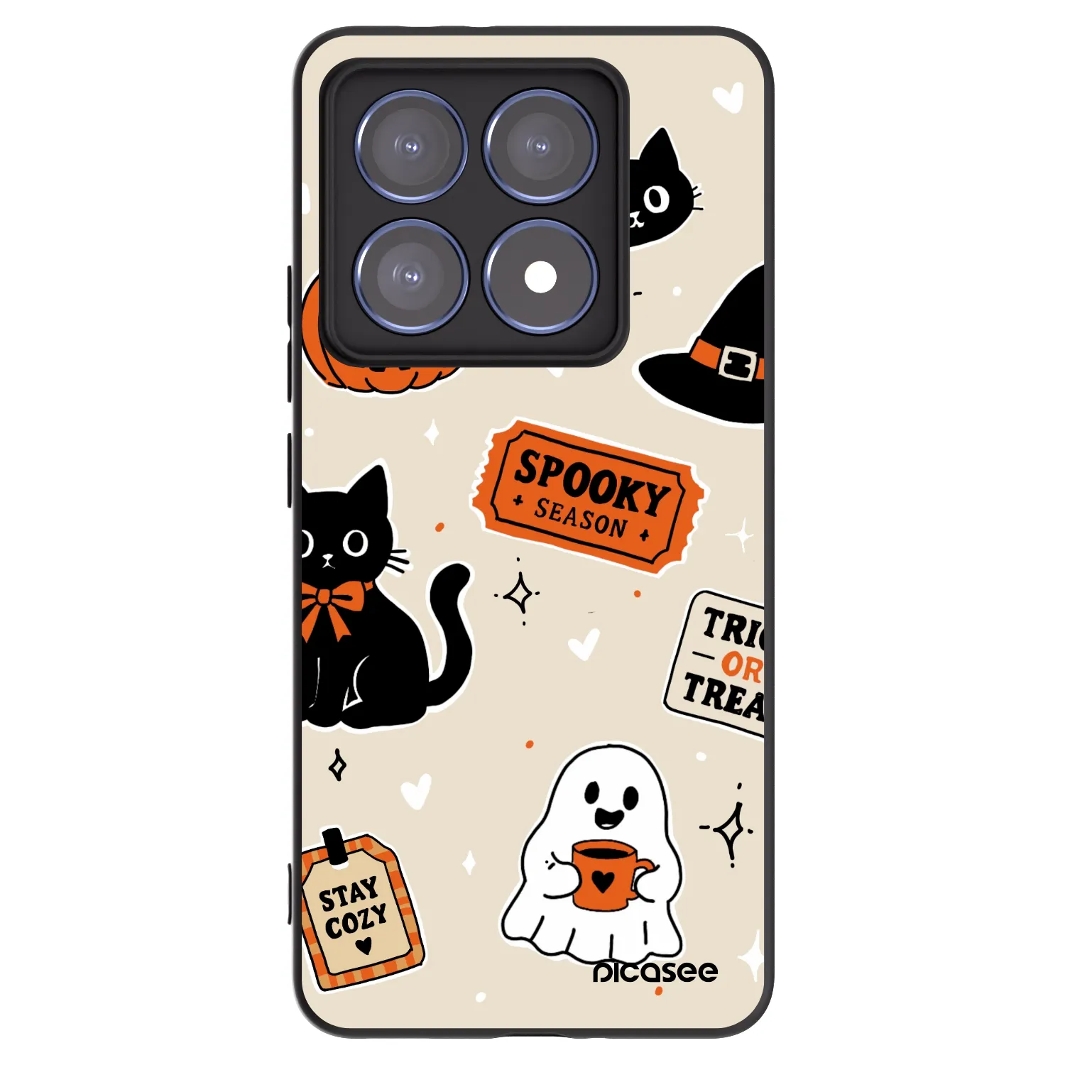 Picasee fekete szilikon tok az alábbi mobiltelefonokra Xiaomi 14T Pro - Halloween stickers