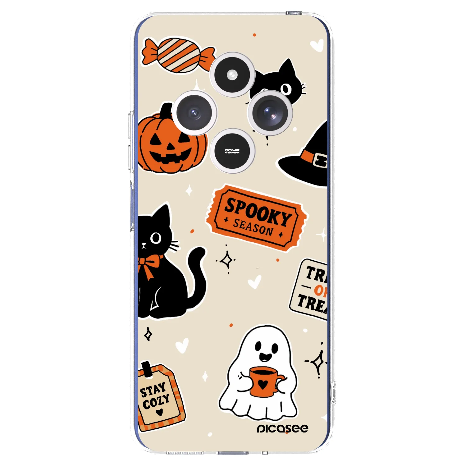 Picasee átlátszó szilikon tok az alábbi mobiltelefonokra Xiaomi Redmi 14C - Halloween stickers