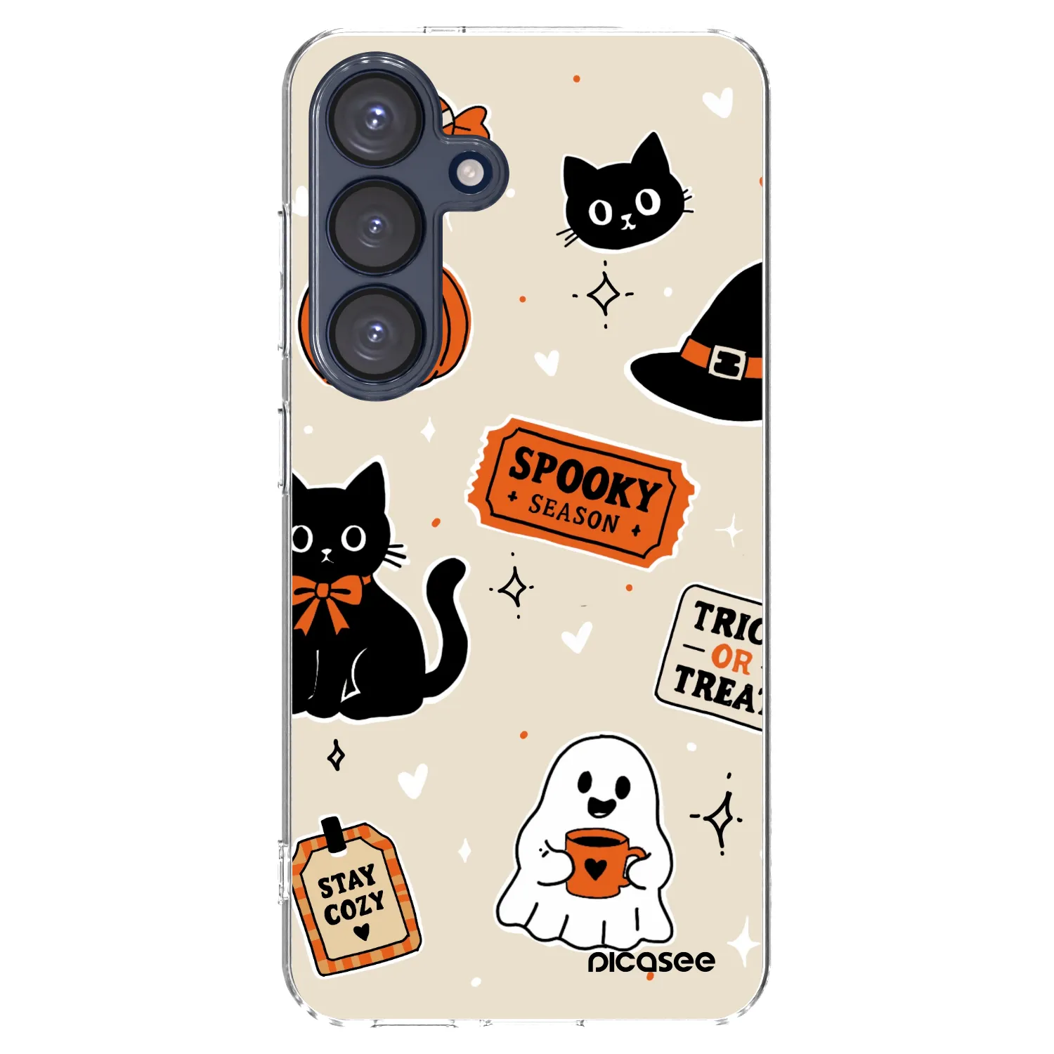 Picasee átlátszó szilikon tok az alábbi mobiltelefonokra Samsung Galaxy S25 5G - Halloween stickers