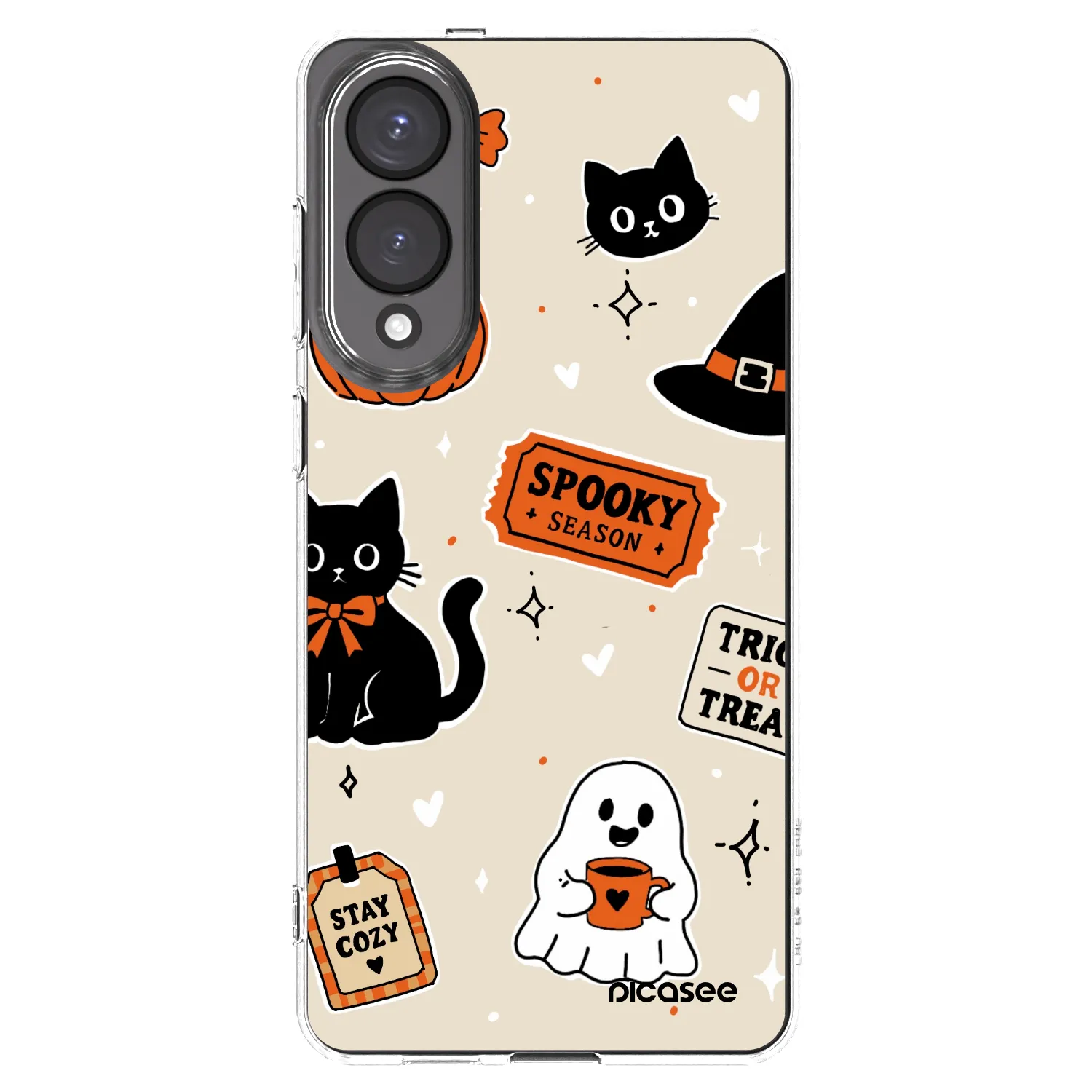 Picasee átlátszó szilikon tok az alábbi mobiltelefonokra Samsung Galaxy S25 Edge 5G - Halloween stickers