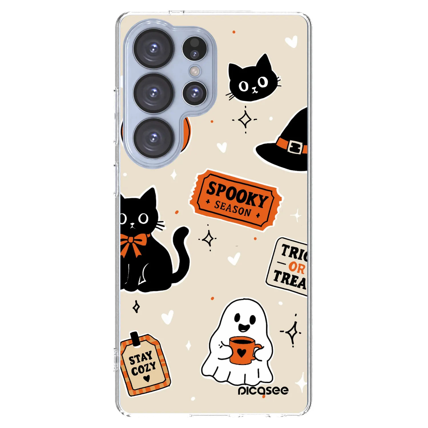 Picasee átlátszó szilikon tok az alábbi mobiltelefonokra Samsung Galaxy S25 Ultra 5G - Halloween stickers