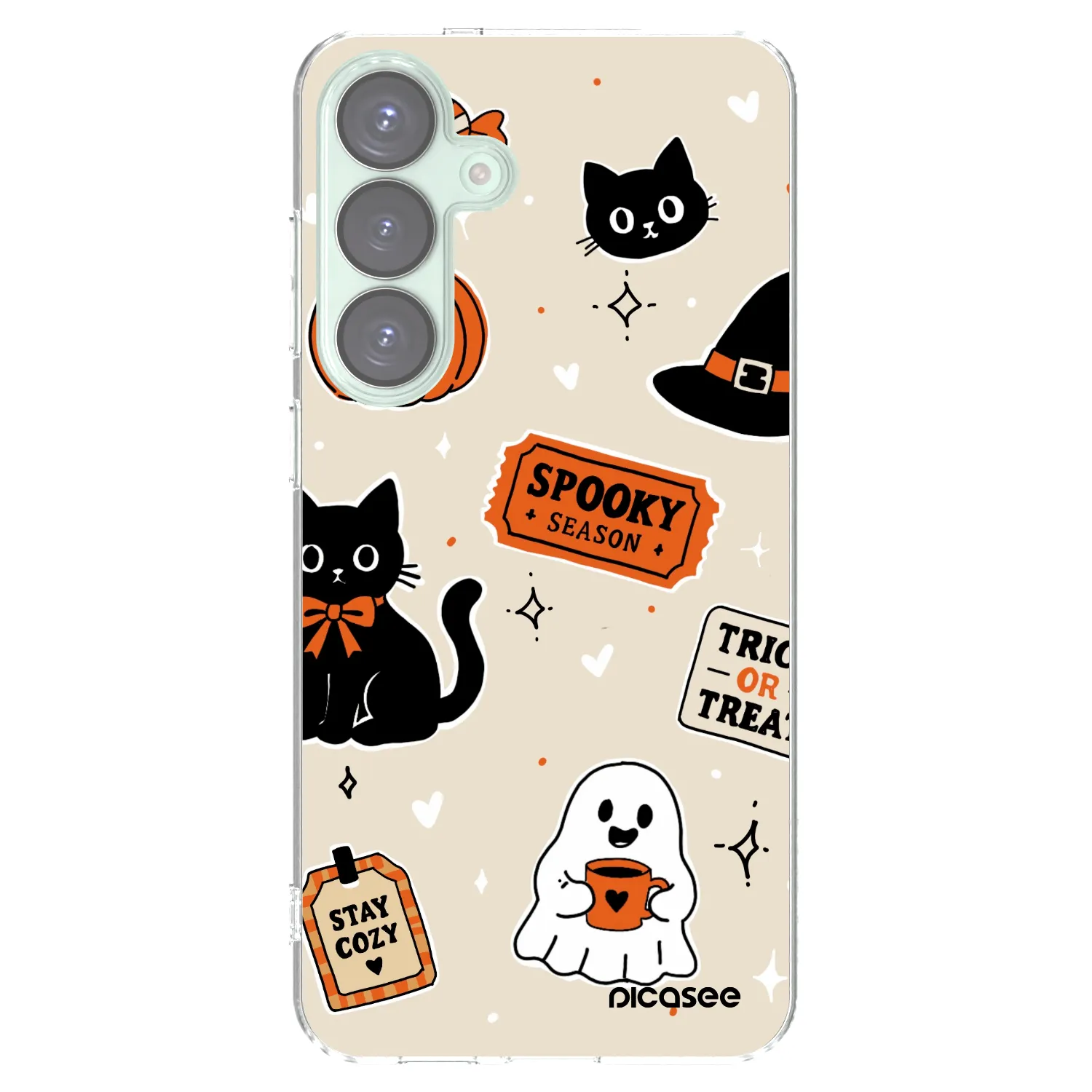 Picasee átlátszó szilikon tok az alábbi mobiltelefonokra Samsung Galaxy S25+ 5G - Halloween stickers