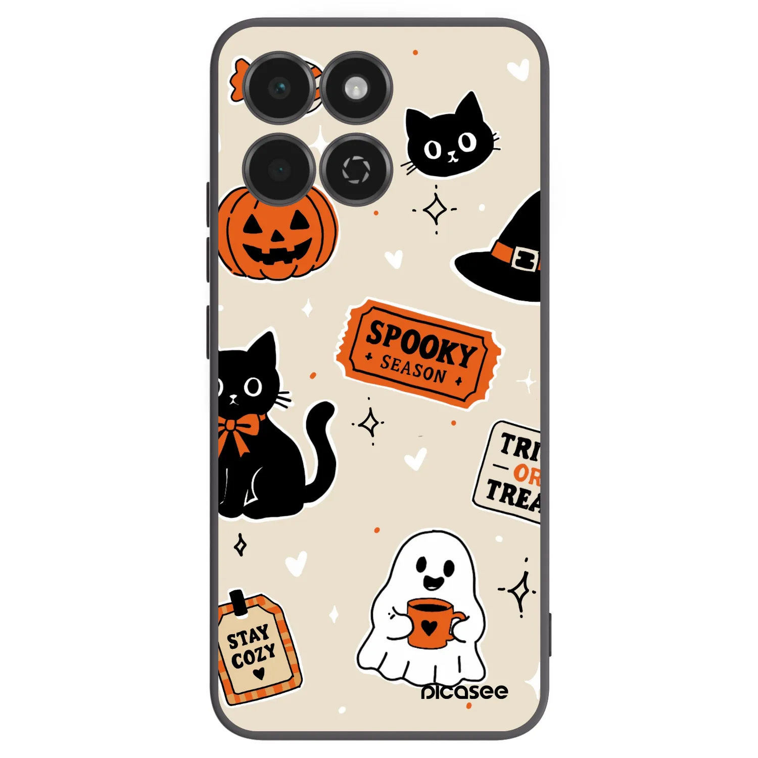 Picasee fekete szilikon tok az alábbi mobiltelefonokra Honor 200 Smart 5G - Halloween stickers