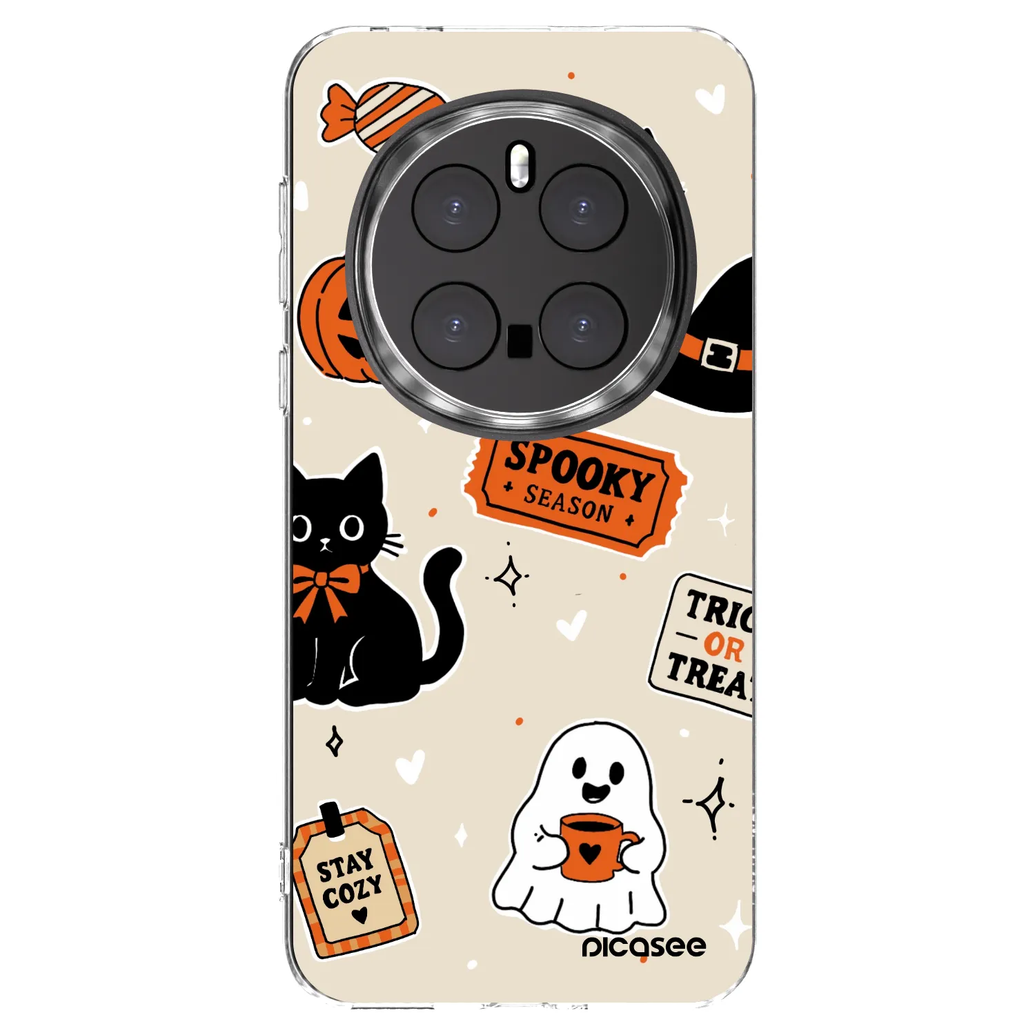 Picasee átlátszó szilikon tok az alábbi mobiltelefonokra Honor Magic7 Pro 5G - Halloween stickers