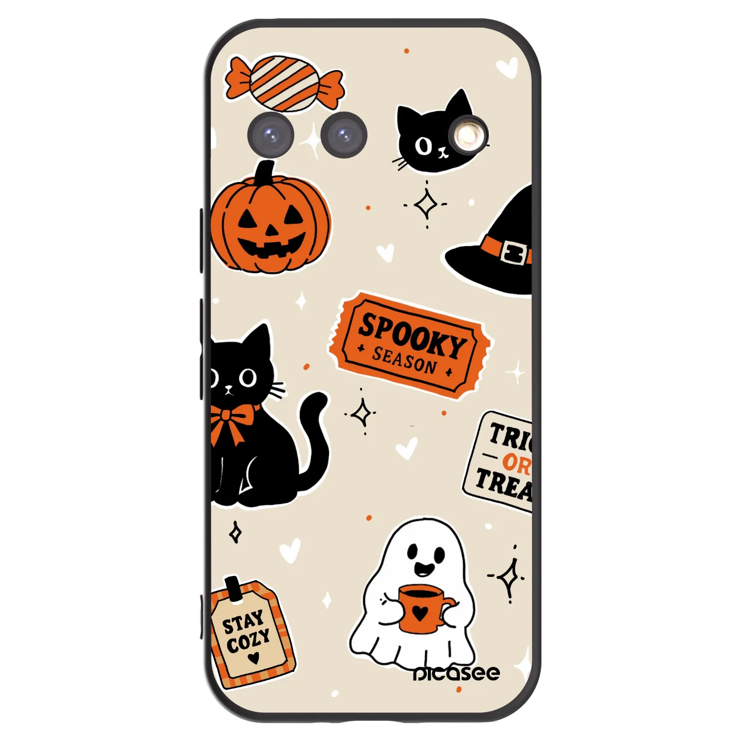 Picasee fekete szilikon tok az alábbi mobiltelefonokra Google Pixel 9 - Halloween stickers