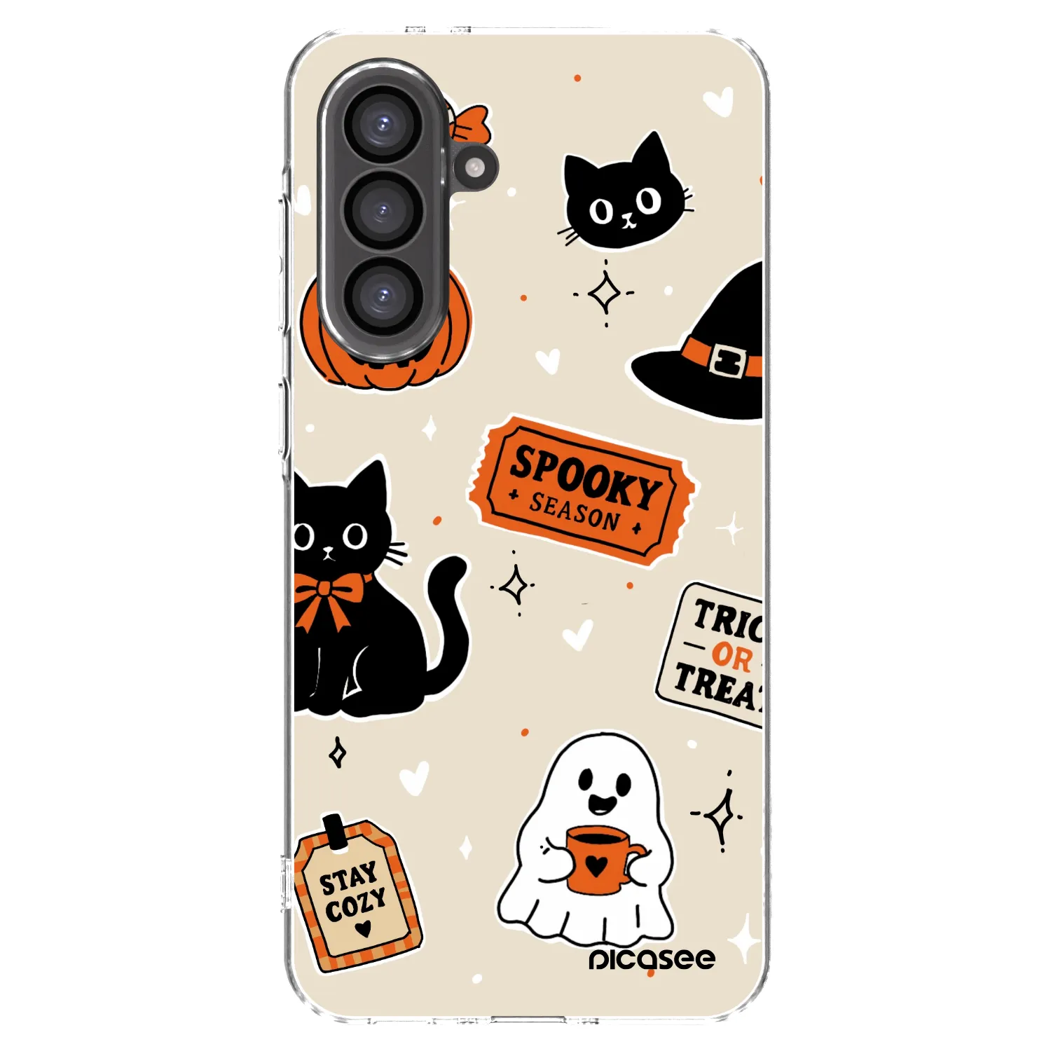 Picasee átlátszó szilikon tok az alábbi mobiltelefonokra Samsung Galaxy A56 5G A566B - Halloween stickers