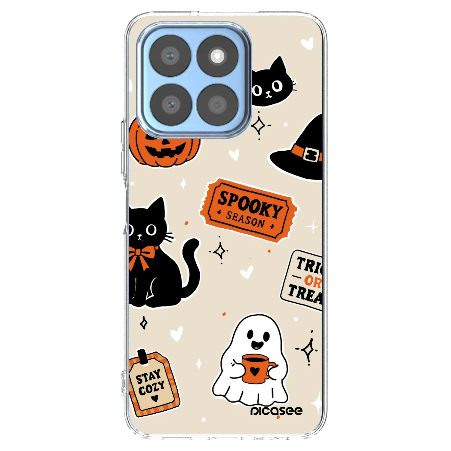 Picasee átlátszó szilikon tok az alábbi mobiltelefonokra Honor X8c - Halloween stickers