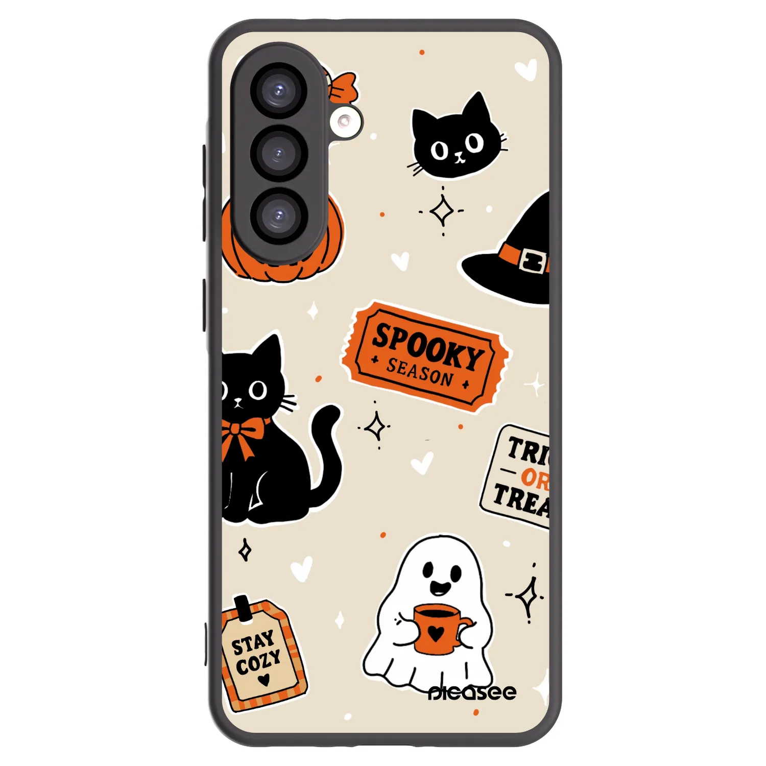 Picasee fekete szilikon tok az alábbi mobiltelefonokra Samsung Galaxy A26 5G A266B - Halloween stickers