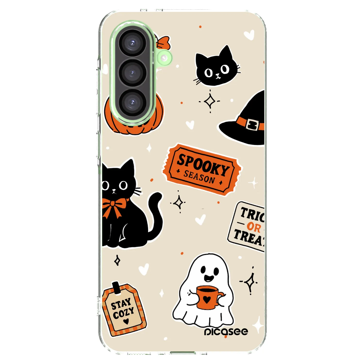Picasee átlátszó szilikon tok az alábbi mobiltelefonokra Samsung Galaxy A26 5G A266B - Halloween stickers