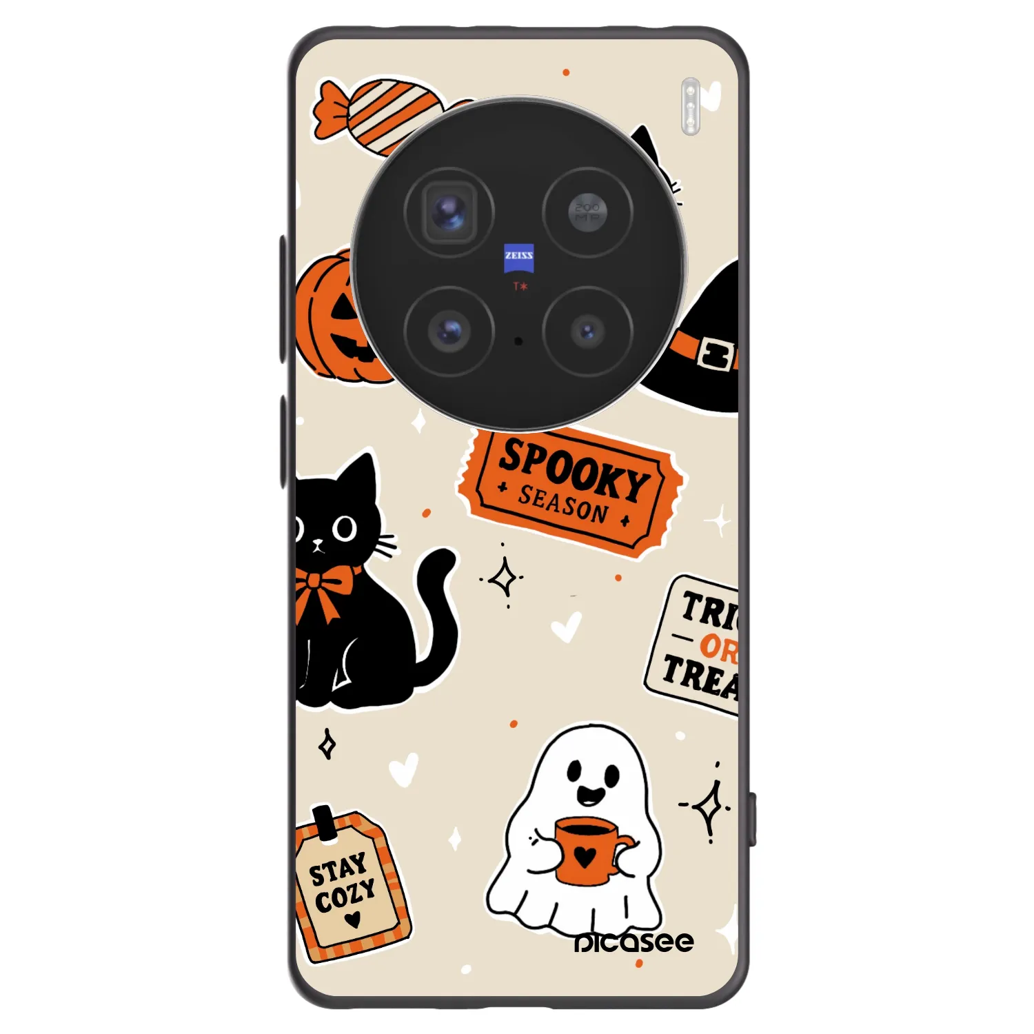 Picasee fekete szilikon tok az alábbi mobiltelefonokra Vivo X200 Pro - Halloween stickers