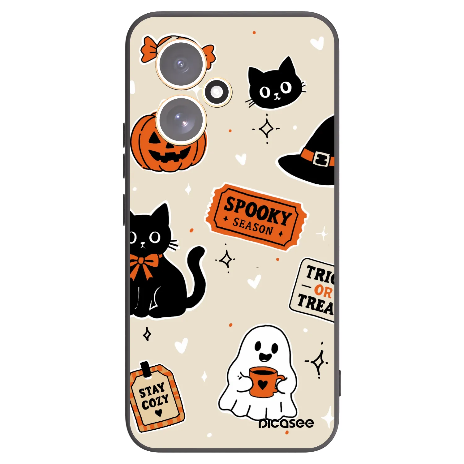 Picasee fekete szilikon tok az alábbi mobiltelefonokra Honor 400 5G - Halloween stickers