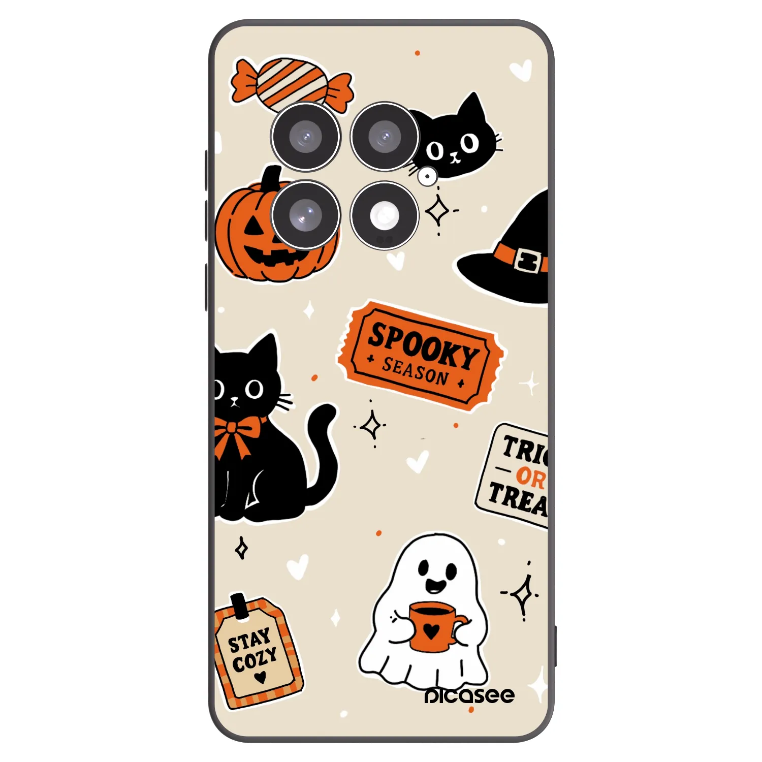 Picasee fekete szilikon tok az alábbi mobiltelefonokra OnePlus 13 5G - Halloween stickers