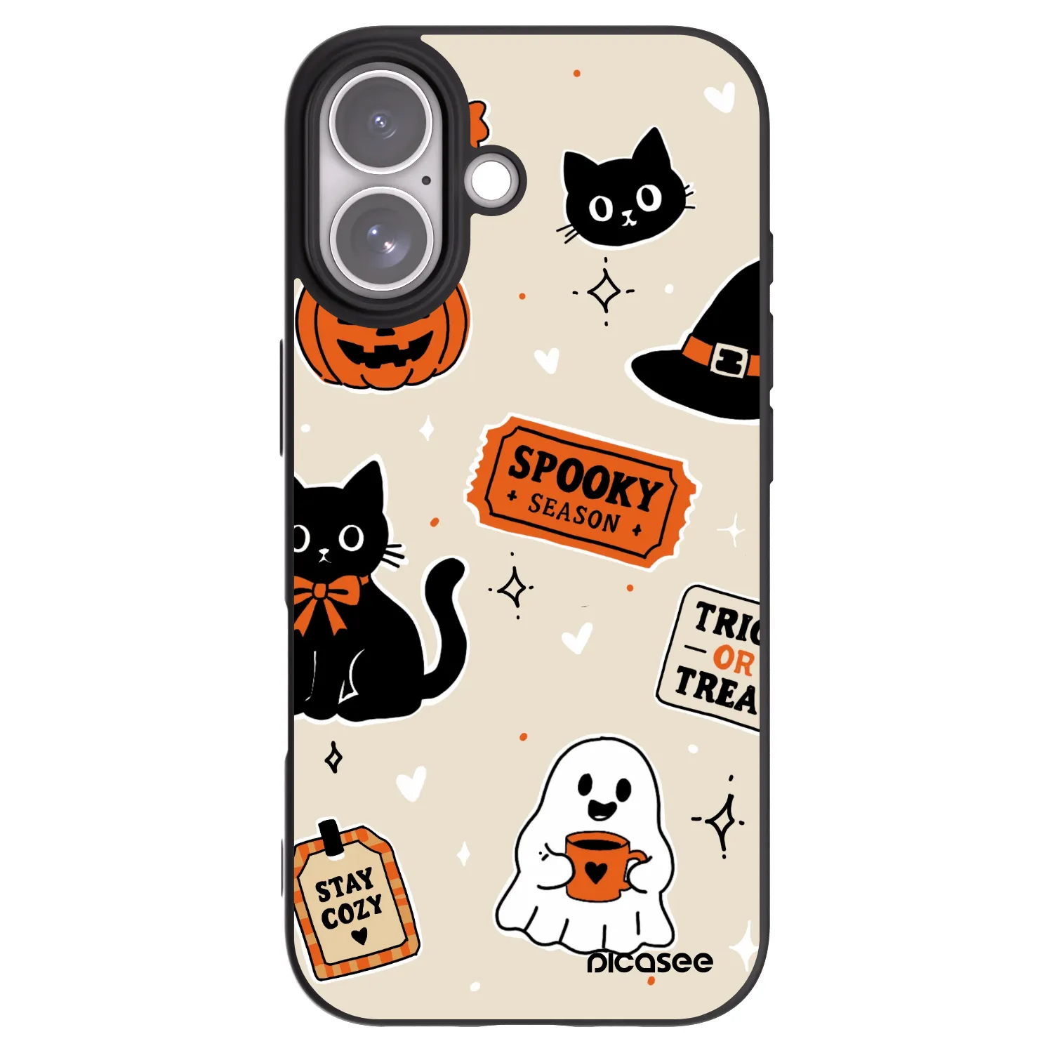 Picasee fekete szilikon tok az alábbi mobiltelefonokra Apple iPhone 17 - Halloween stickers
