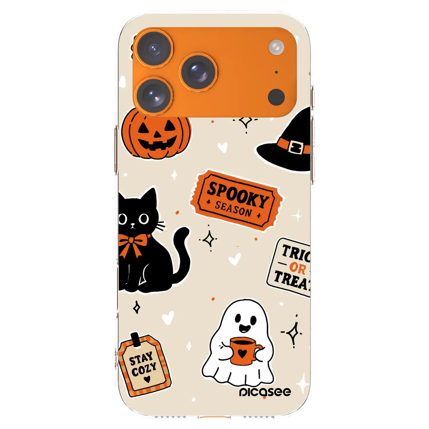 Picasee átlátszó szilikon tok az alábbi mobiltelefonokra Apple iPhone 17 Pro Max - Halloween stickers