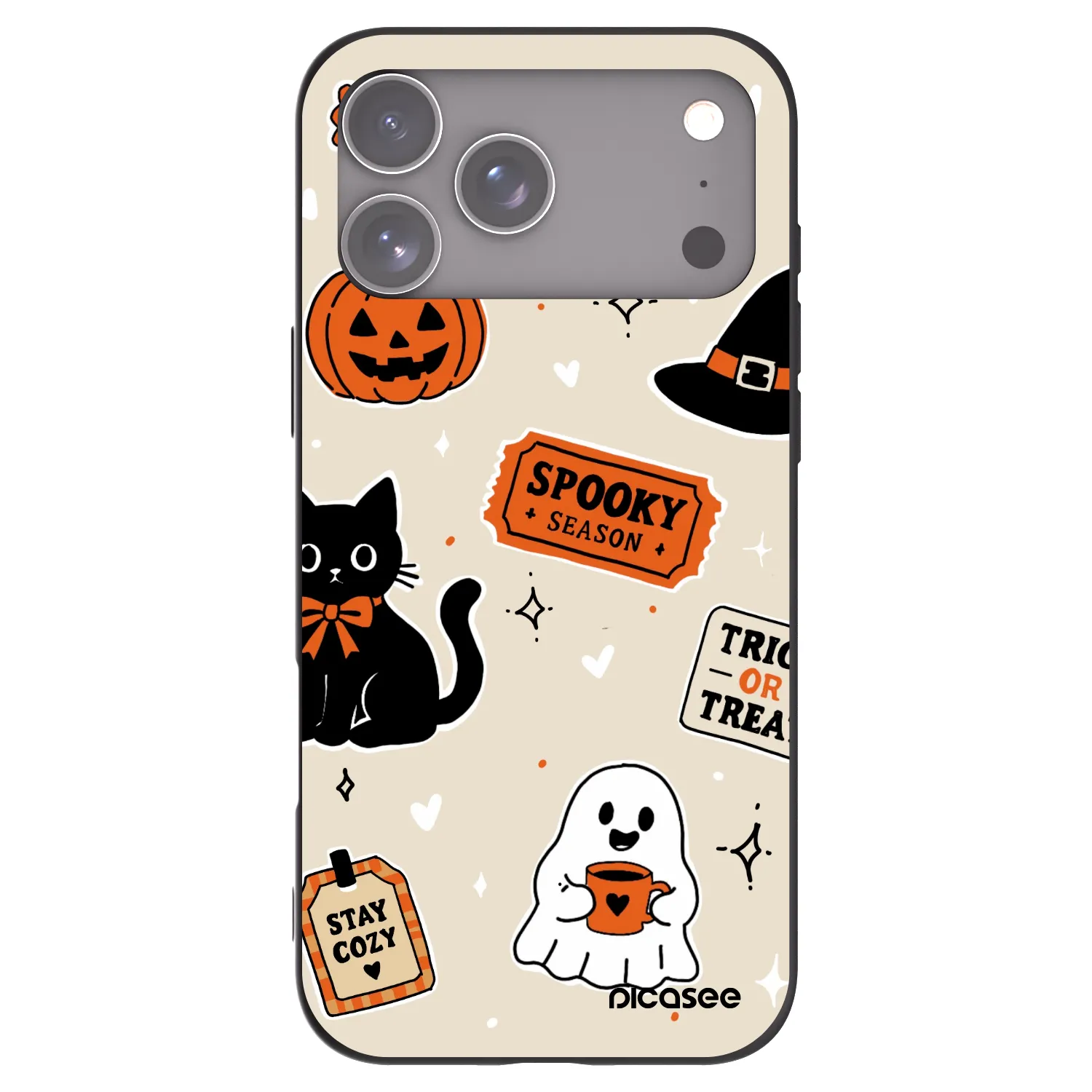 Picasee fekete szilikon tok az alábbi mobiltelefonokra Apple iPhone 17 Pro Max - Halloween stickers
